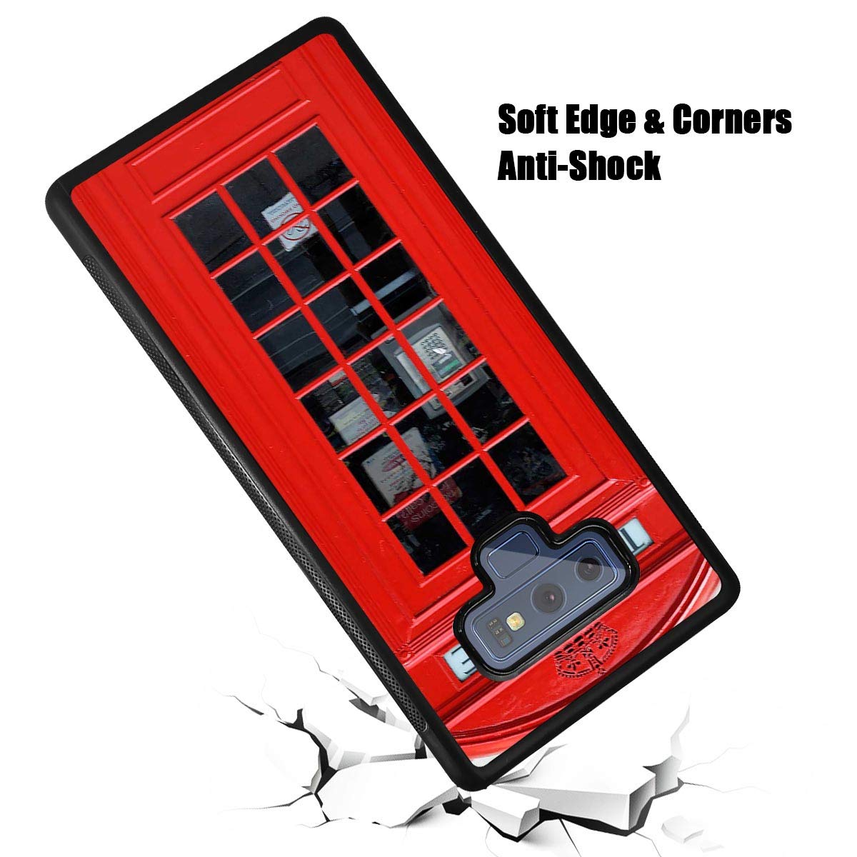 Samsung Galaxy Note 9 Phone Case - British Red Phone Booth Art Design Soft Back Cover | Stylish Protection for Note 9 | Perfect for Travelers & UK Theme Lovers