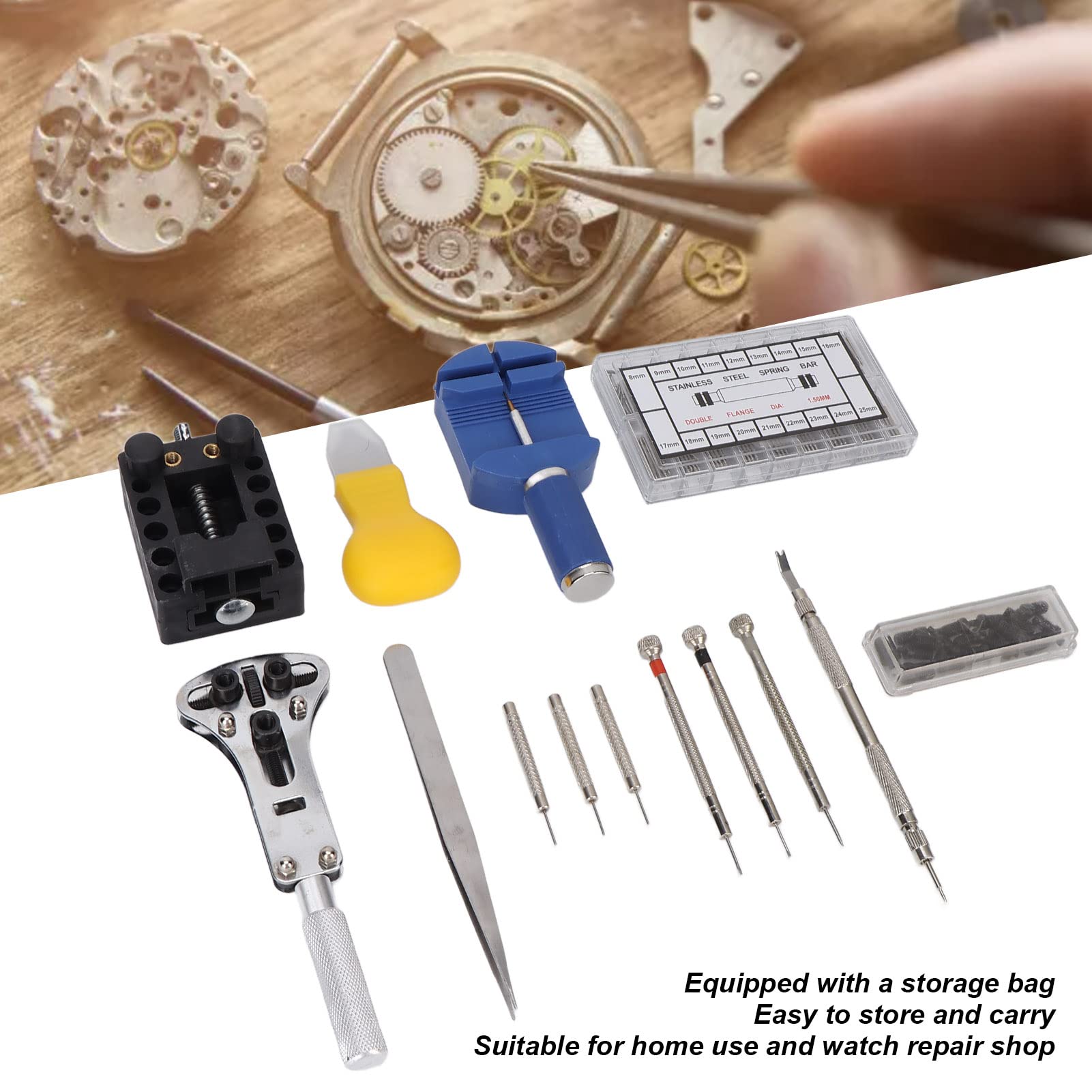 514Pcs Complete Watch Repair Kit with Case Opener, Battery Replacement Tools & Spring Tool - Professional Watch Band Link Pin Tool Set in Carrying Case | Perfect for Watchmakers, DIY Enthusiasts & Jewelry Repair
