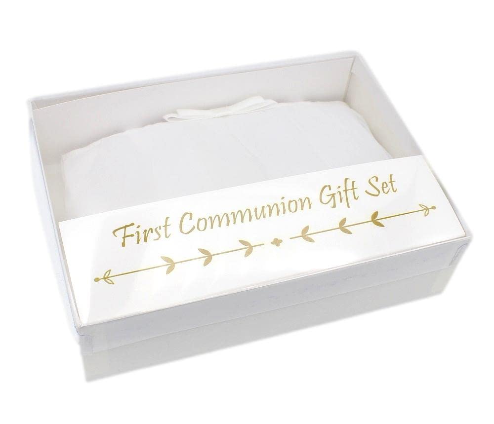 First Communion Gift Set for Girls - Elegant Purse, Missal, Rosary & Pouch, Scapular, Chalice Pin in Gift Box | Perfect Religious Gift for Catholic Girls' First Holy Communion Ceremony & Special Occasions