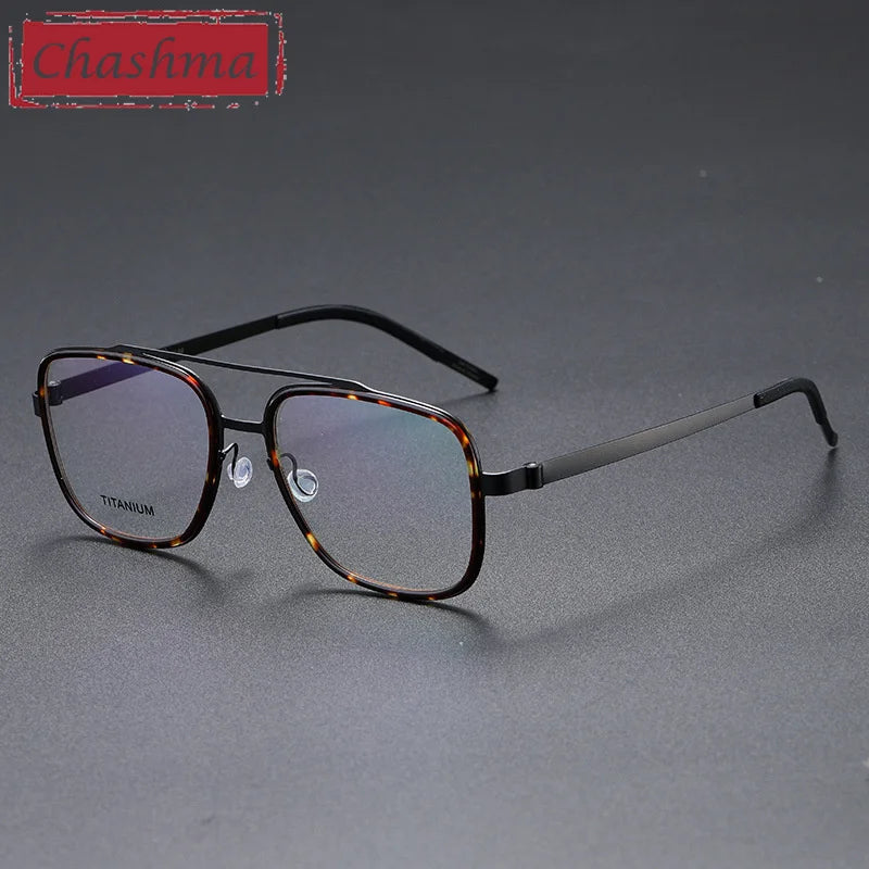 Unisex Titanium Square Full Rim Double Bridge Eyeglasses 49911 – Lightweight & Durable for Reading, Work, and Everyday Use