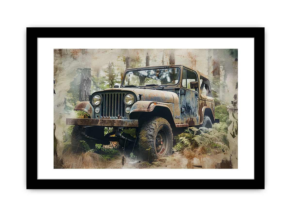 Jeep Framed Print - Premium Wall Art Decor for Home, Office & Man Cave - Perfect for Jeep Lovers & Automotive Enthusiasts