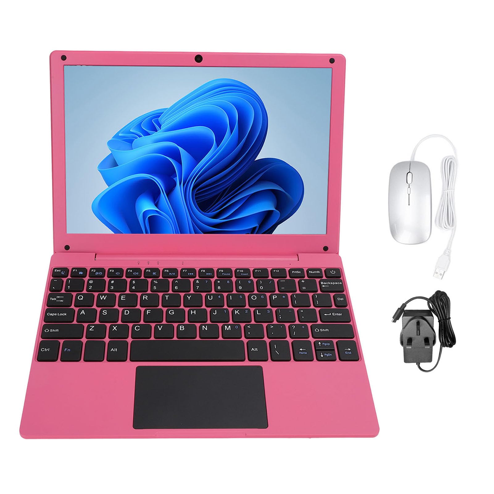 10.1 Inch Android Laptop - Quad Core Business & Gaming Laptop with Webcam, 5000mAh Battery, Wired Mouse | Portable Travel Laptop for Work, Study & Entertainment (UK Plug) | Perfect for Remote Work, Online Classes & Business Trips