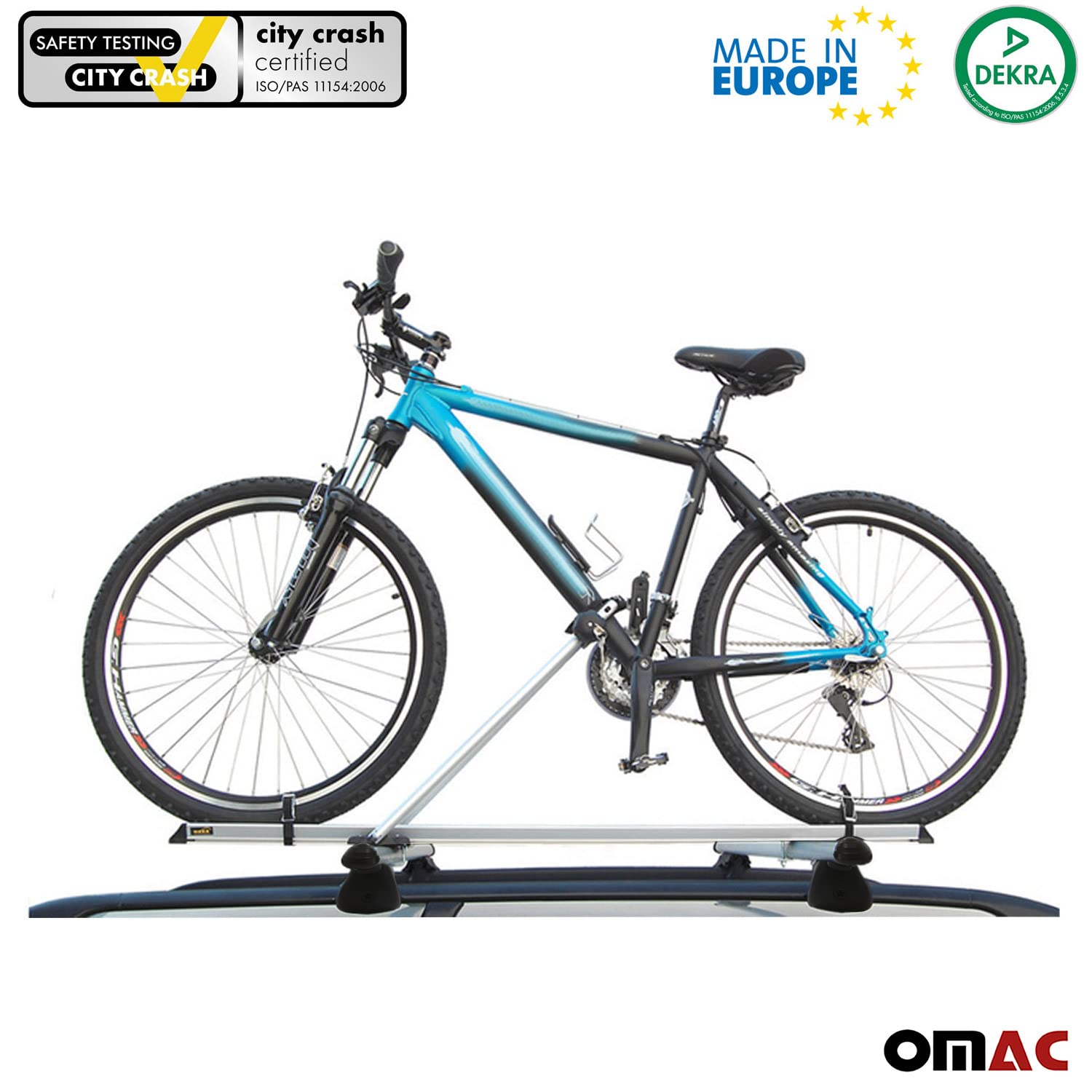 OMAC 3-Piece Gray Bike Rack Carrier Roof Racks Set - Compatible with VW Jetta SportWagen 2011-2014 Models | Perfect for Road Trips, Cycling Adventures & Outdoor Activities