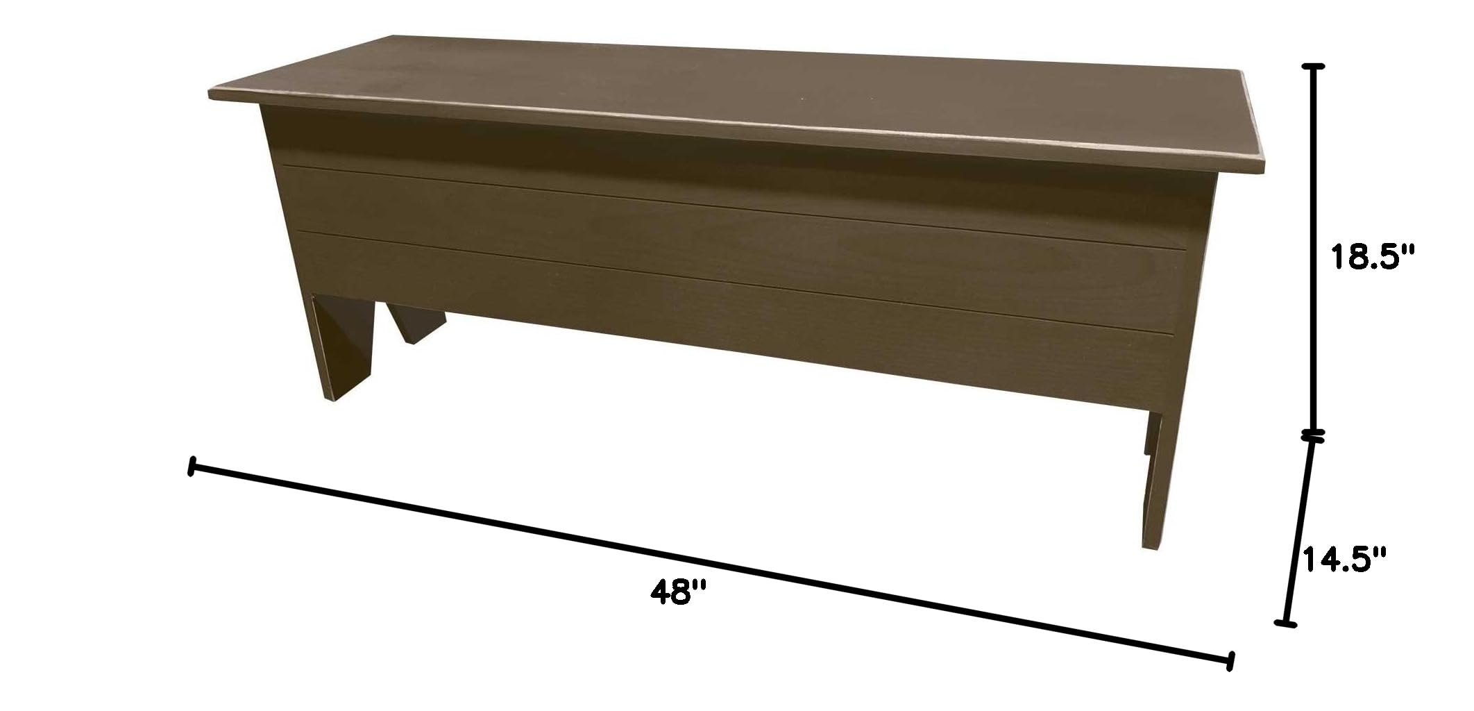 Sawdust City 4' Long Bench Seat with Storage - Old Brown Finish | Perfect for Entryway, Mudroom, or Outdoor Patio Seating