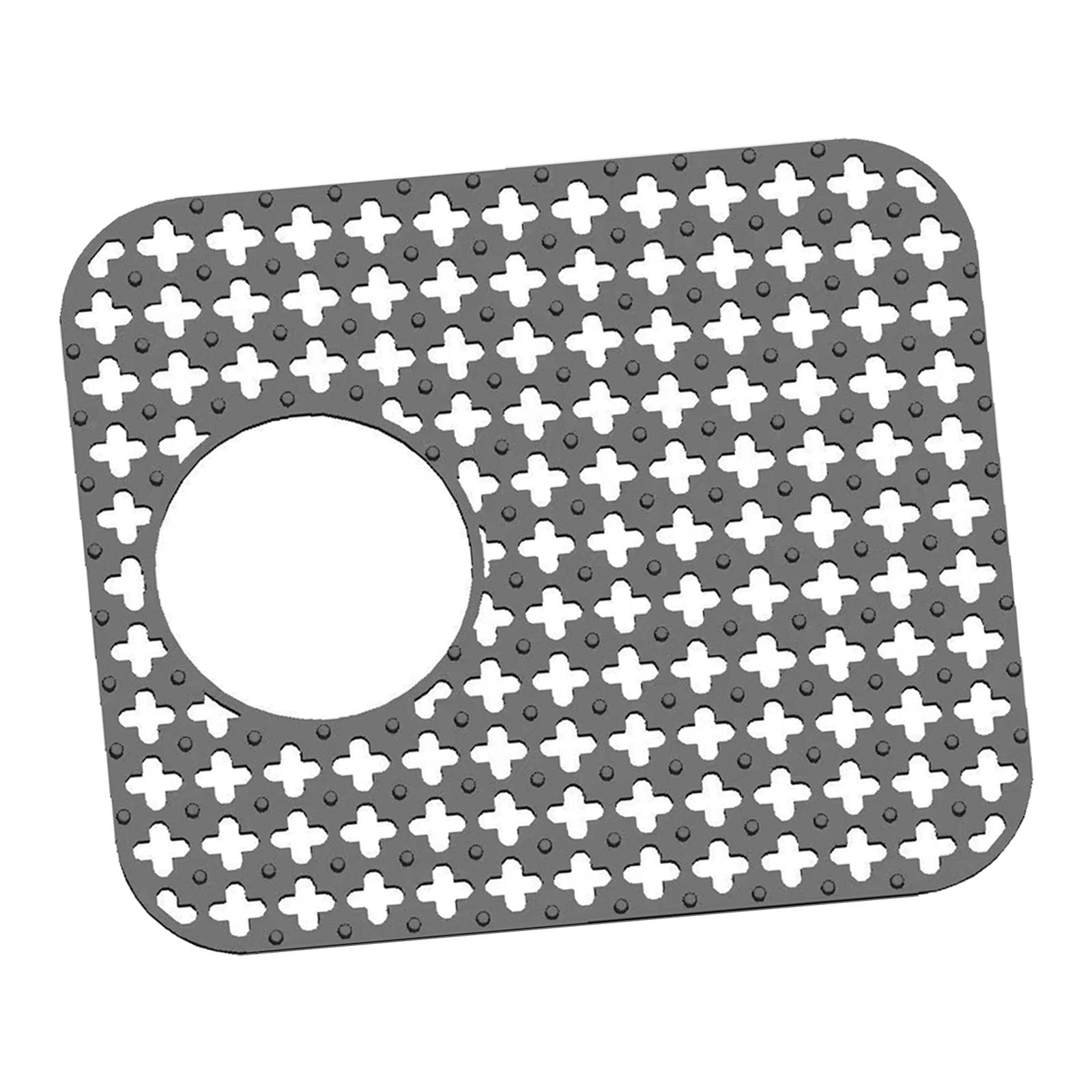 Non-Slip Kitchen Sink Drainage Pad - Water Catcher Mat with Left Hole Cross Design | Drying Pad & Faucet Splash Guard | Perfect for Dish Drying, Counter Protection & Preventing Water Spills in Home Kitchen