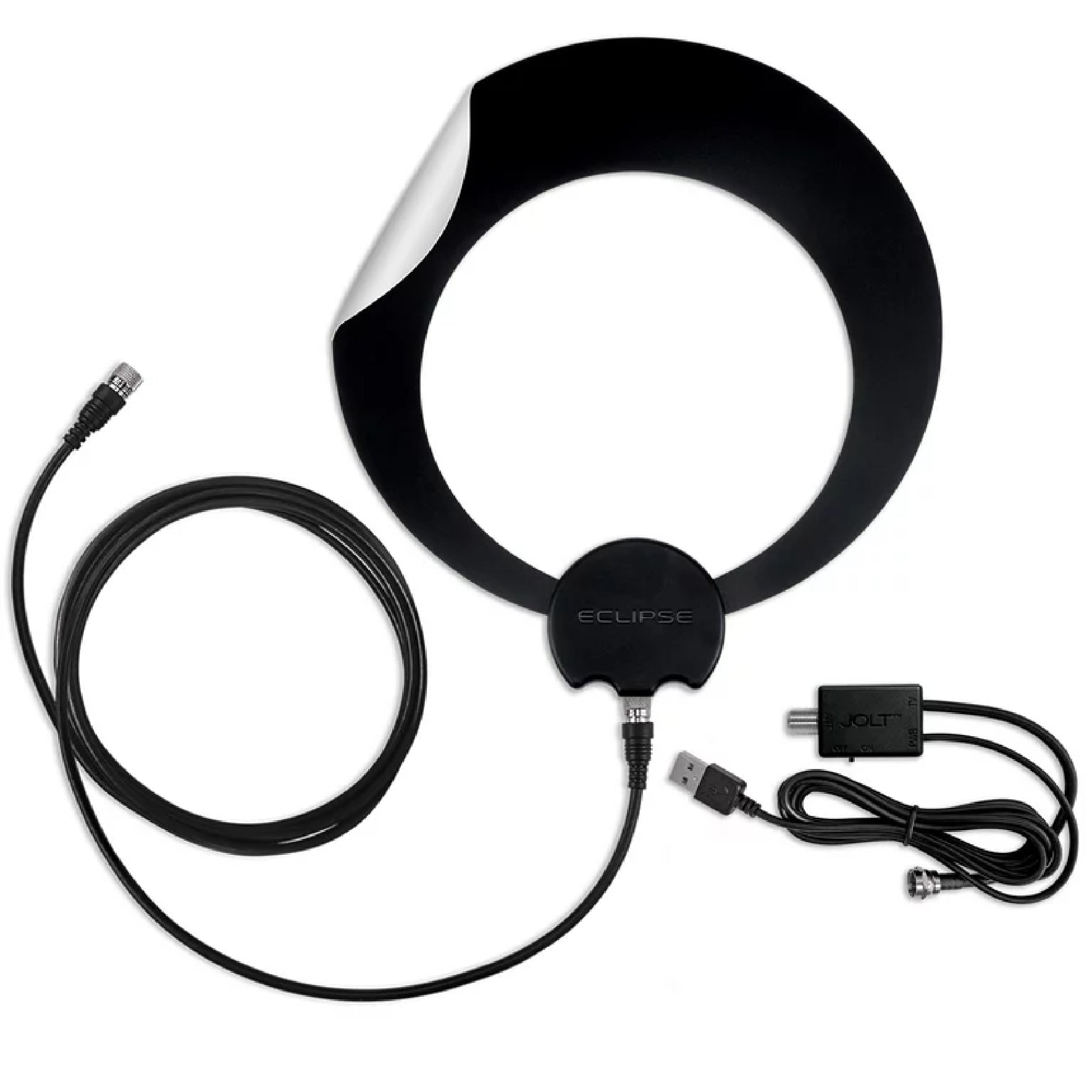 Antennas Direct ECL JT4P ClearStream Eclipse Amplified Indoor HDTV Antenna - Black & White - 4K Ready TV Antenna for Home, Apartment & RV Use