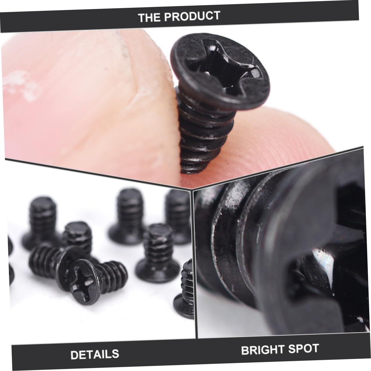 Hemobllo 300 Pcs Black Nickel HDD Screws - Hard Drive Screws for Computer, Hard Disk, Tray & Hot Swap Accessories | Durable Computer Supply for PC Builds, Servers & Data Centers