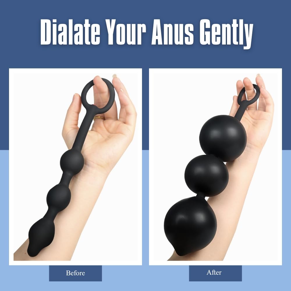 Inflatable Silicone Anal Beads with Air Pump - Detachable & Adjustable Size Adult Sex Toy for Couples & Solo Play - Perfect for Beginners & Advanced Users - Enhance Intimacy & Pleasure in the Bedroom