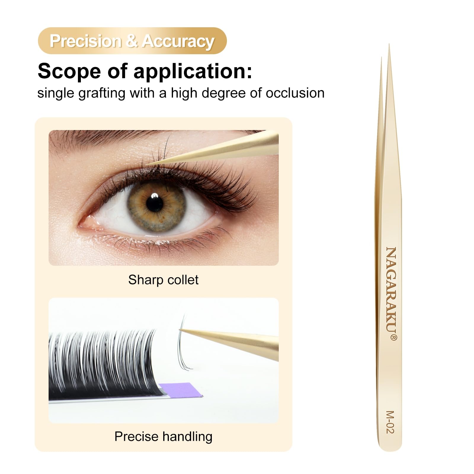 Professional Eyelash Extension Tweezers Set - Straight & Curved Precision Tips for Volume & Easy Fanning - 1 Pair (M-01 & M-02) - Perfect for Salon & Home Lash Application