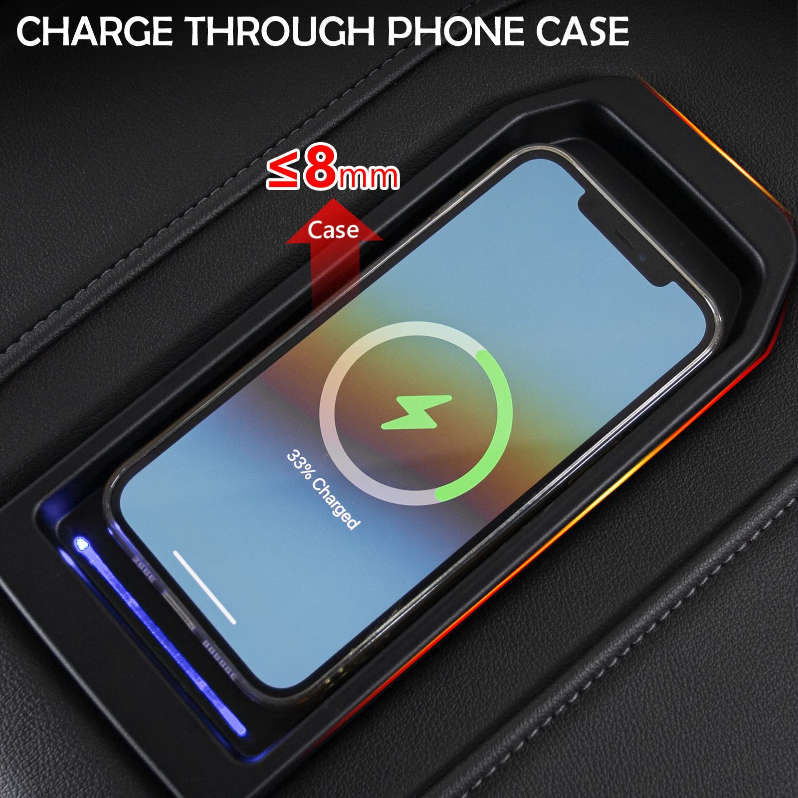 Xipoo 15W Wireless Charger Tray Replacement for 2022-2023 Chevy Silverado & GMC Sierra 1500/2500HD/3500HD - Fast Qi Charging Pad Compatible with Full Console Accessories | Perfect for Road Trips & Daily Commuting