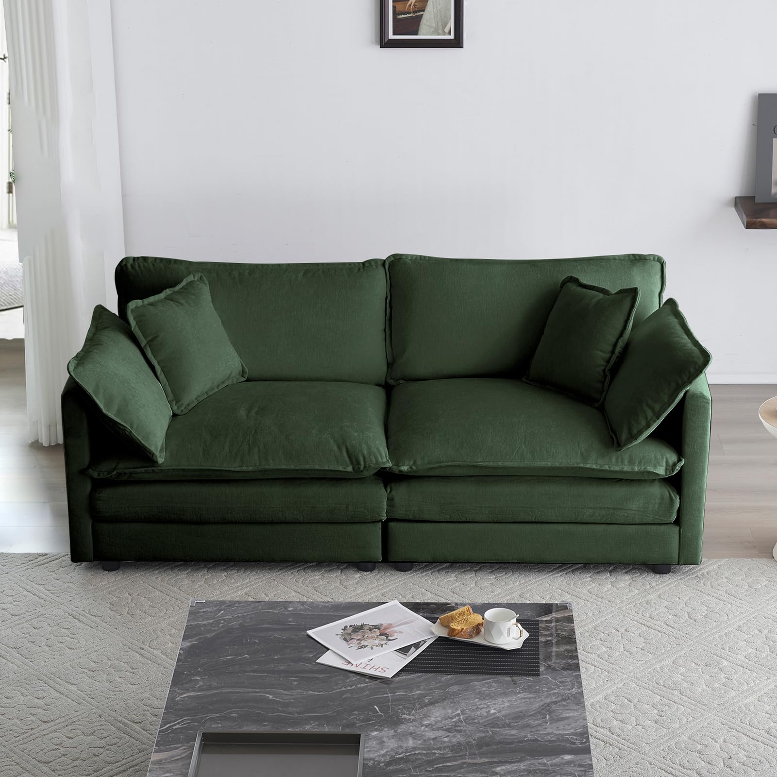 KIVENJAJA Oversized Chenille Loveseat Sofa - 76.7