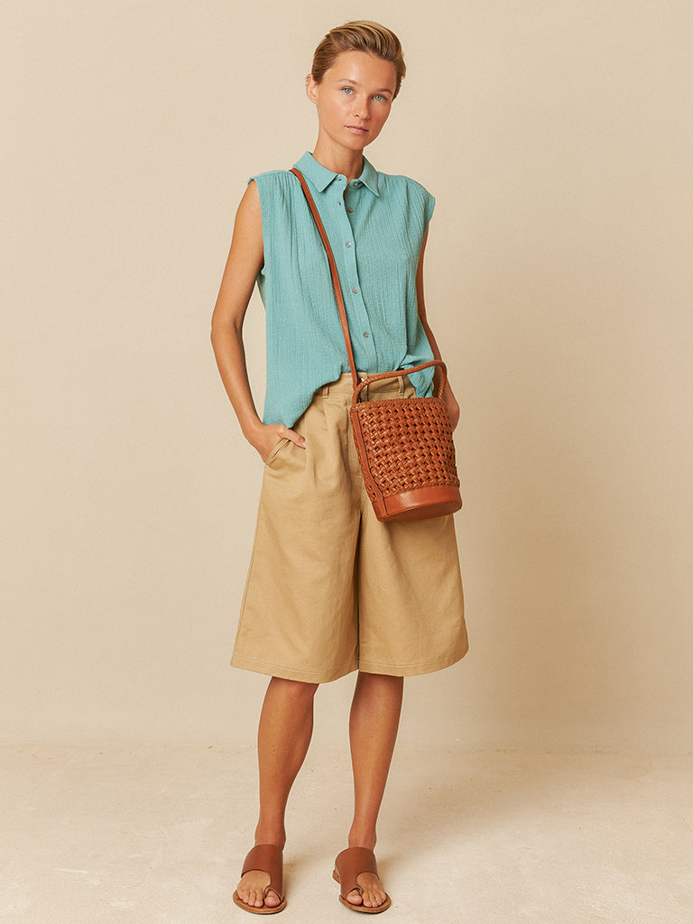 Indi & Cold Double Face Women's Top in Jade Green - Soft & Stylish Casual Wear for Everyday Outfits & Layering