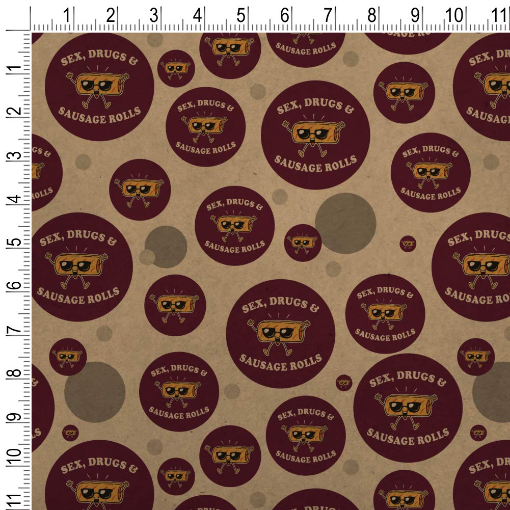 Funny Humor Wrapping Paper Roll - Premium Kraft Gift Wrap with 'Sex Drugs and Sausage Rolls' Graphic Design | Perfect for Birthday Gifts, Christmas Presents & Party Decorations