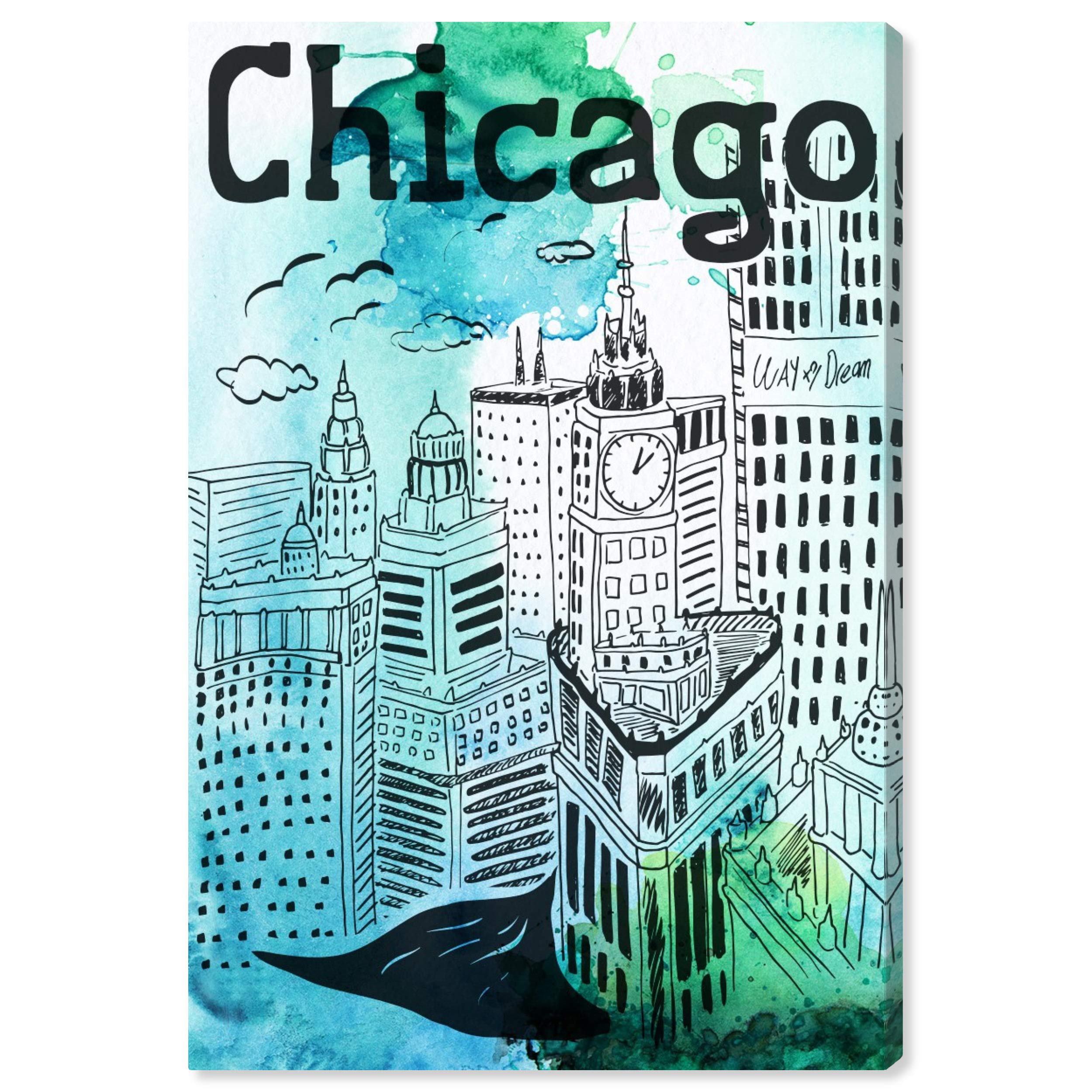 Oliver Gal Artist Co. Chicago Skyline Wall Art Canvas Print - 10