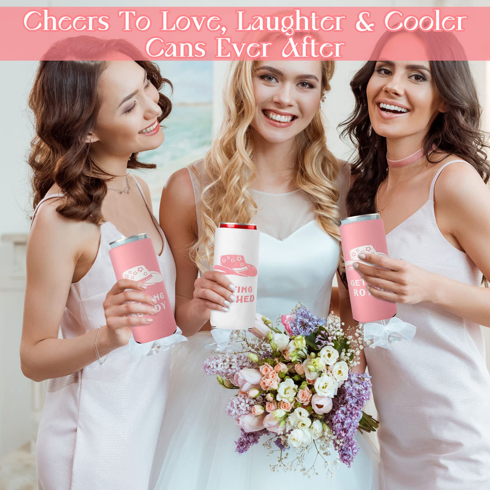 11-Piece Bachelorette Party Can Coolers Set - Insulated Neoprene Drink Sleeves for Beer & Soda Cans - 