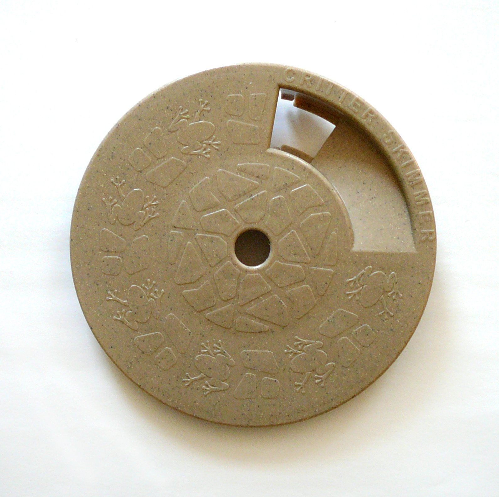 Critter Skimmer 9-Inch Round Pool Skimmer Cover - Tan Floating Pool Skimmer for Leaves & Debris - Perfect for Inground & Above Ground Pools