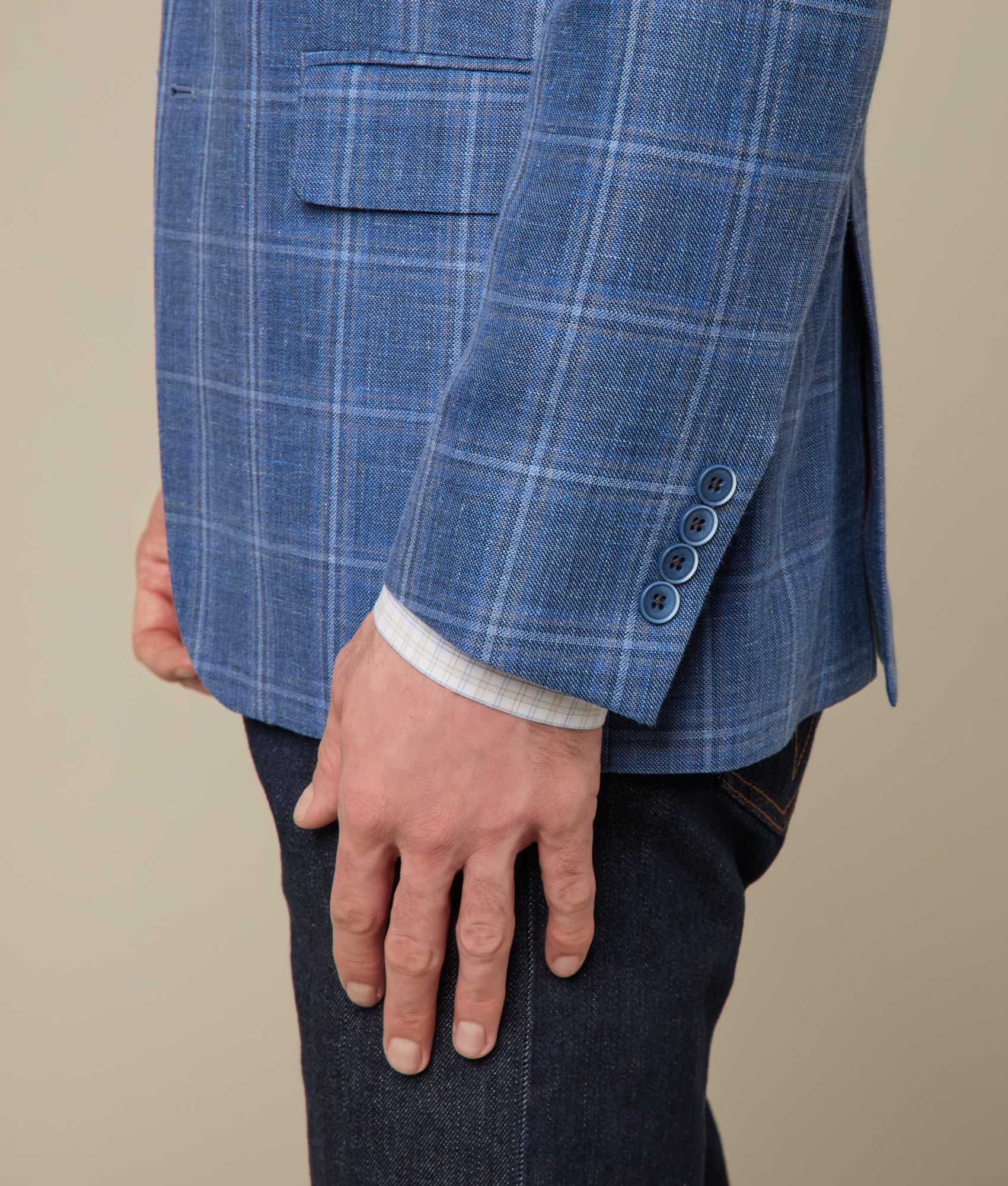 Lucchese Men's Navy Windowpane Sport Coat - Premium Wool Blazer for Business & Casual Wear | Perfect for Office, Weddings & Special Occasions