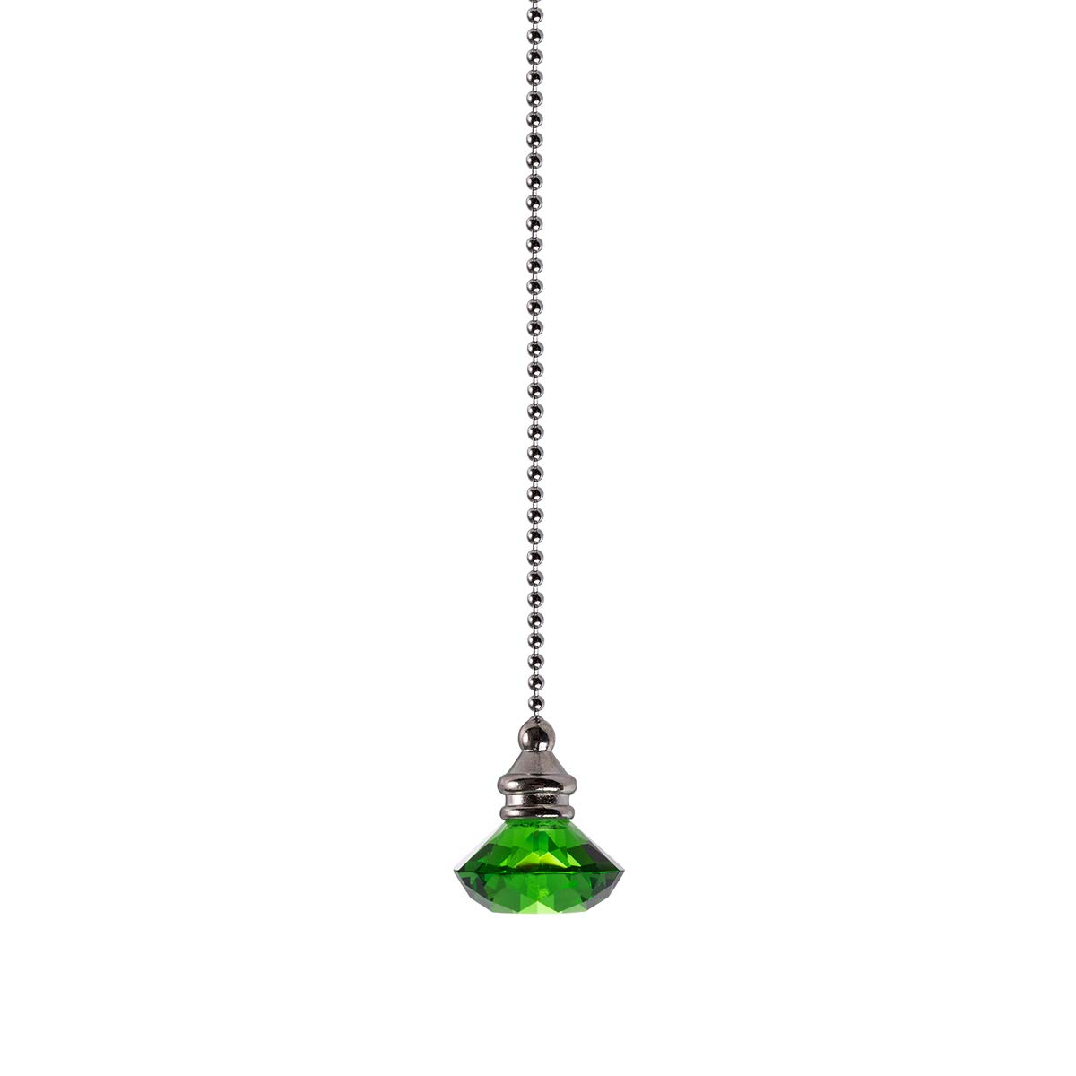 2-Pack Green Diamond Ceiling Fan Pull Chain Extender Set - 20 Inch Replacement Pull Chains with Connector for Home, Bedroom, Living Room & Wedding Decor