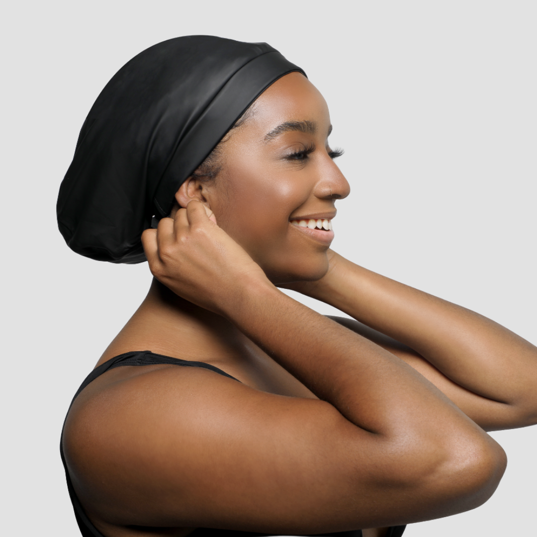 Waterproof Swim Cap for Braids & Protective Hairstyles - Silicone Hair Protection for Swimming, Showering & Water Activities