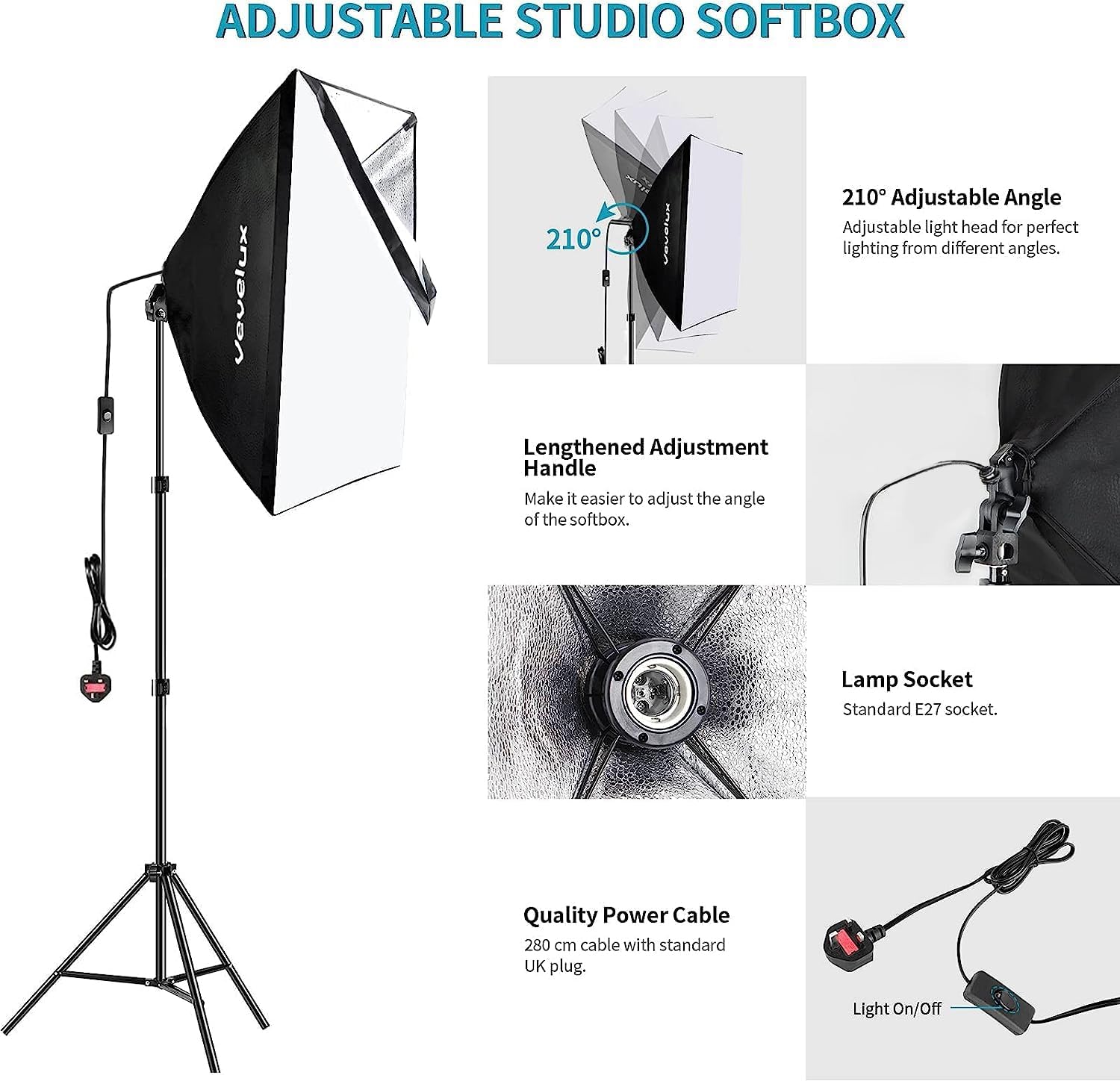 Professional Photography Lighting Kit - 4x45W Dimmable LED Lights with Softbox & Umbrellas (3000-5500K), 2.6x3m Adjustable Backdrop Stand & 3 Color Backdrops - Perfect for Portrait, Video Shooting, YouTube Studio, and Product Photography