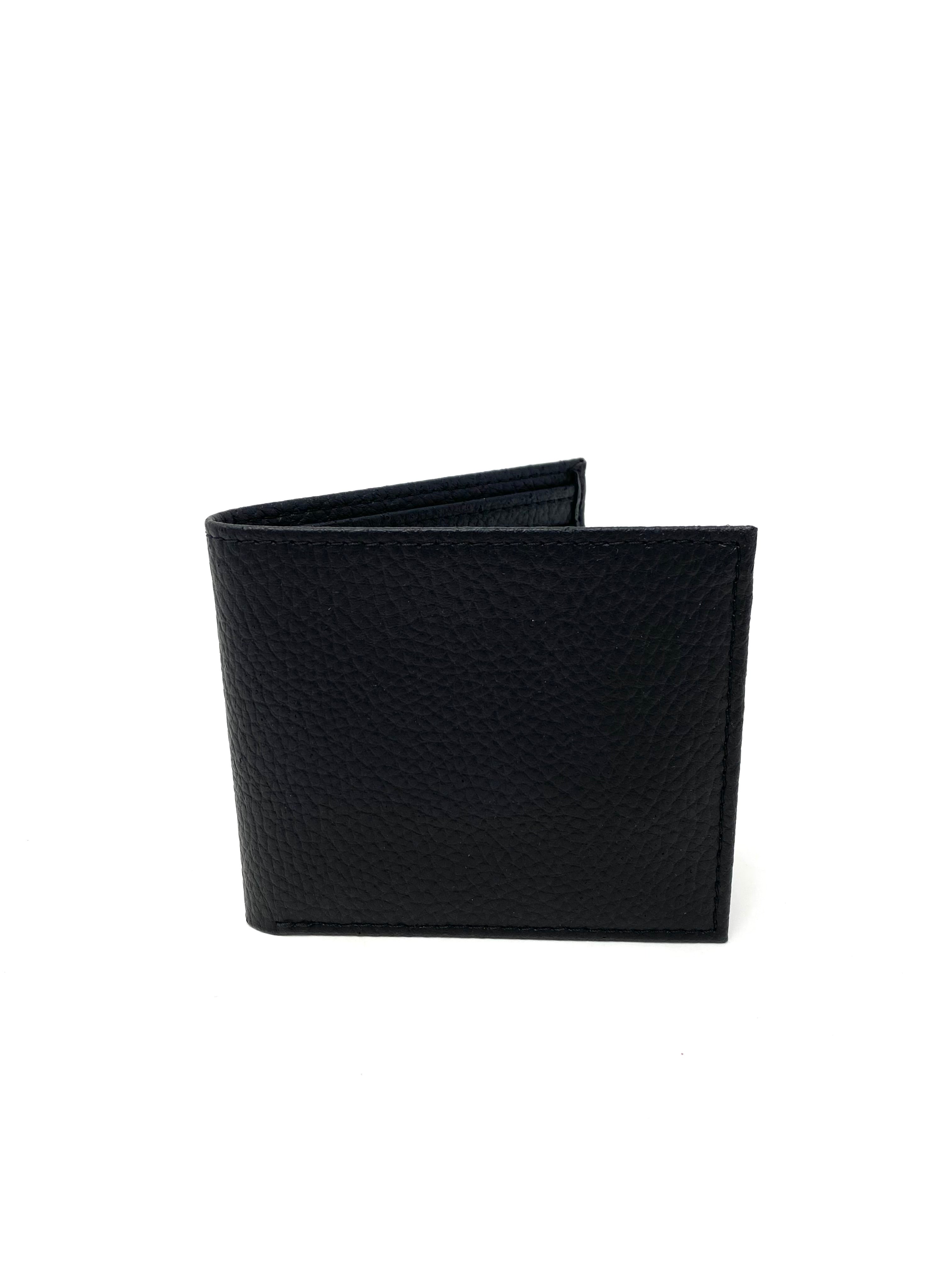 Novacas Black Pebble Decker Wallet - Slim RFID Blocking Leather Wallet for Men - Perfect for Travel, Business & Everyday Use