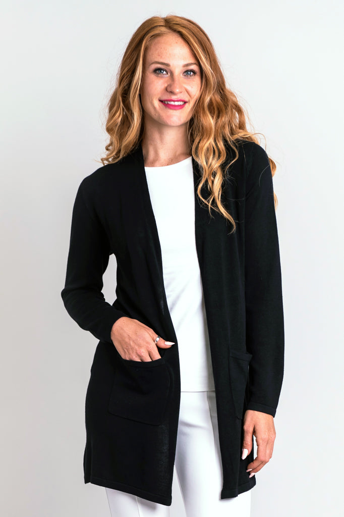 Justine Sweater Women's Black Bamboo Cotton Blend Knit Top - Soft & Breathable for Casual Wear, Office & Date Nights