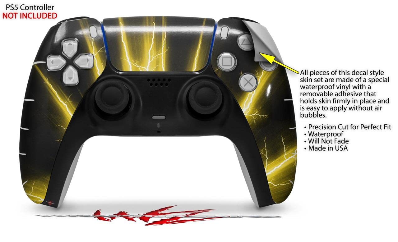 Sony PS5 DualSense Skin Wrap - Lightning Yellow for Gaming Protection