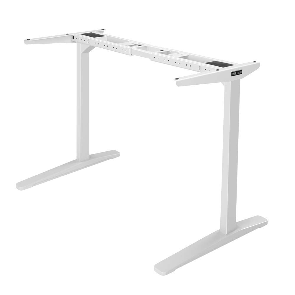 UPLIFT Desk - Adjustable 2-Leg Sit Stand Side Table Frame in White | Perfect for Home Office, Standing Desk Workstation & Small Spaces
