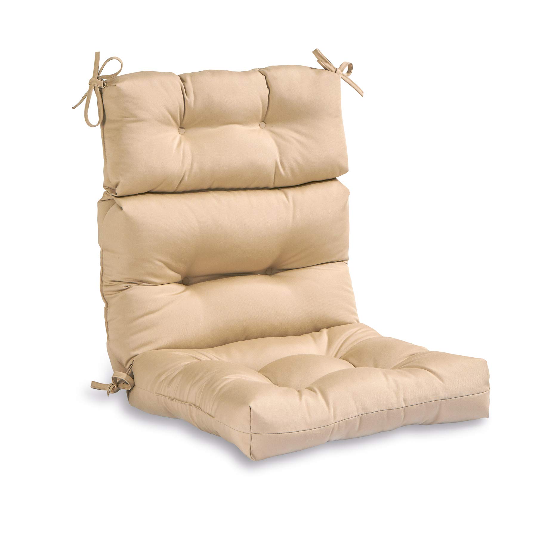 South Pine Porch Outdoor High Back Chair Cushion - Waterproof & UV Resistant Patio Furniture Cushion (1-Pack, Stone Color) for Garden, Deck, and Poolside Relaxation