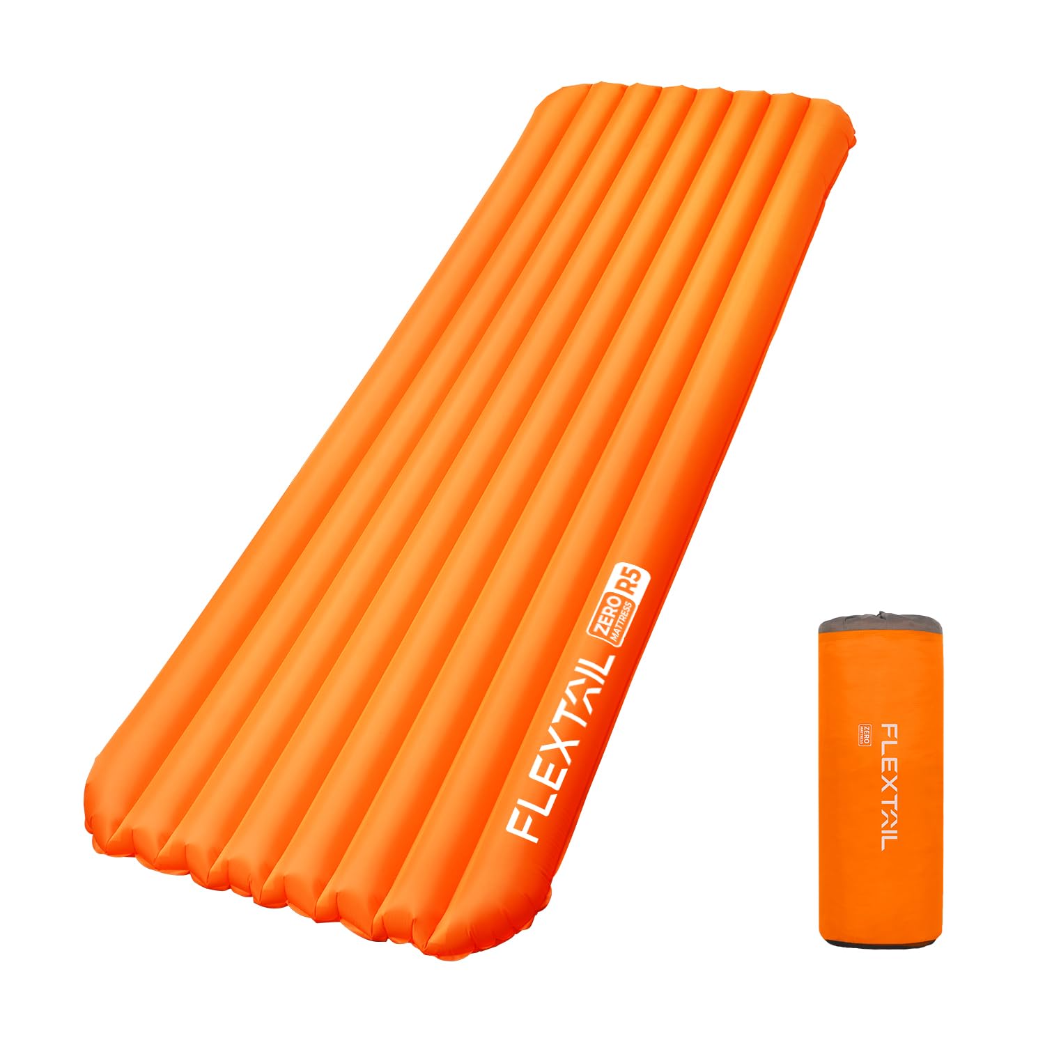 FLEXTAILGEAR Inflatable Sleeping Pad with 5R Value - Ultralight 2.8 Inch Camping Air Mattress for Backpacking, Hiking & Travel | 4 Season Compact Sleeping Pad for Tents, Camping & Outdoor Adventures