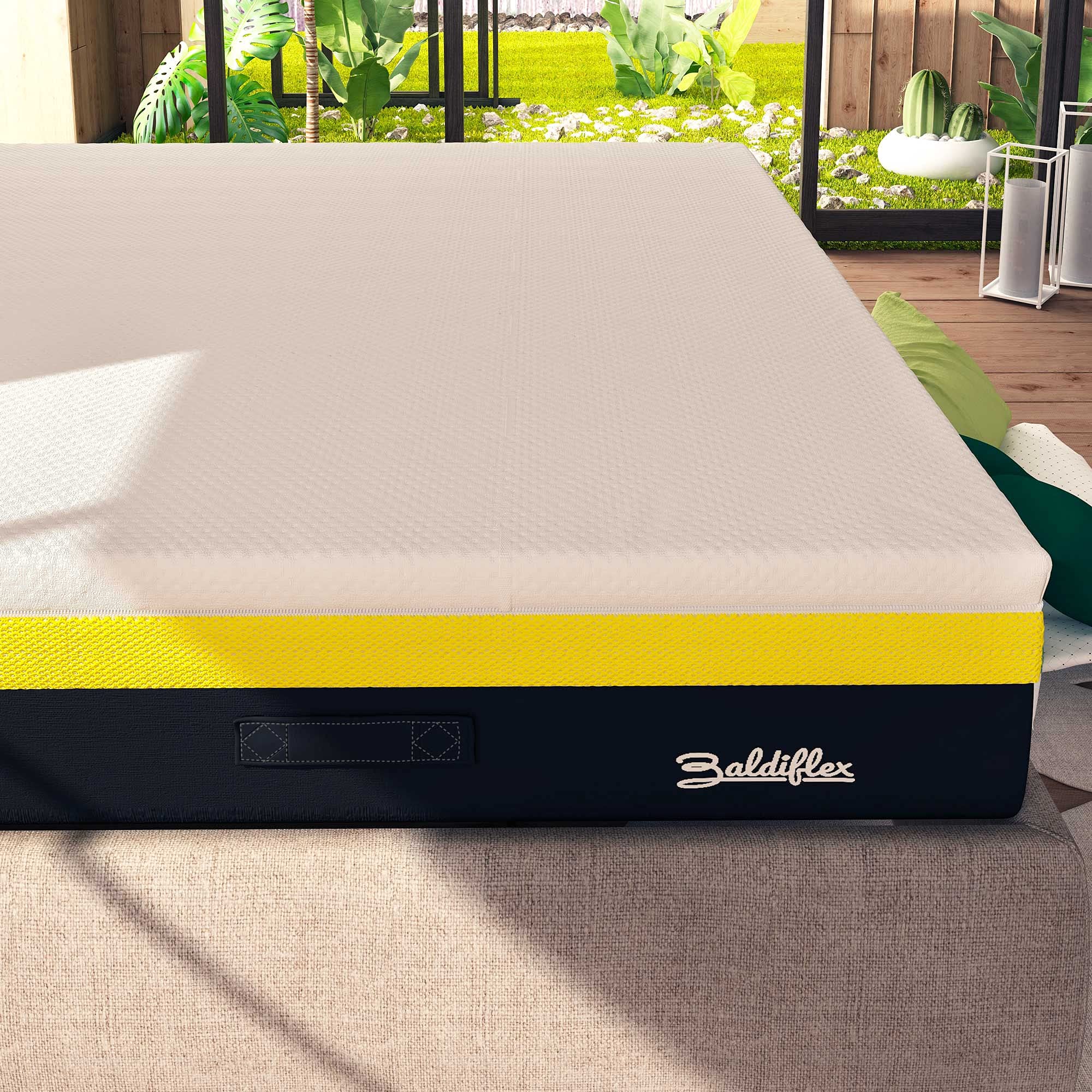 Baldiflex Flex Latex and Coconut Fiber Mattress - 120x200 cm, H25 cm - Natural Eco-Friendly Bed for Home, Guest Room, or Dormitory - Perfect for Back Pain Relief and Comfortable Sleep