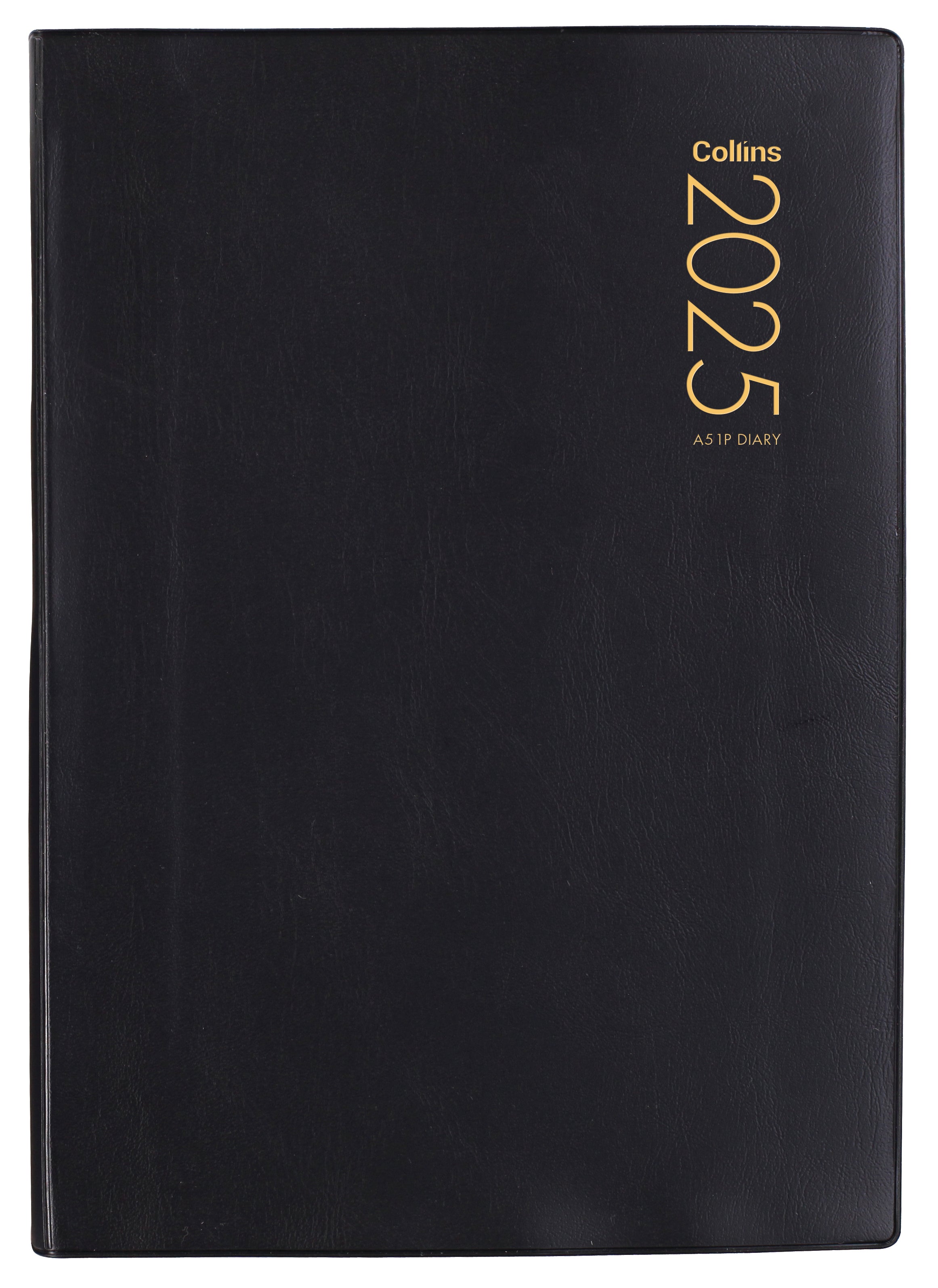 2025 Collins Diary A51P - Day Per Page Planner, PVC Black Cover, 148mm x 210mm (5.8