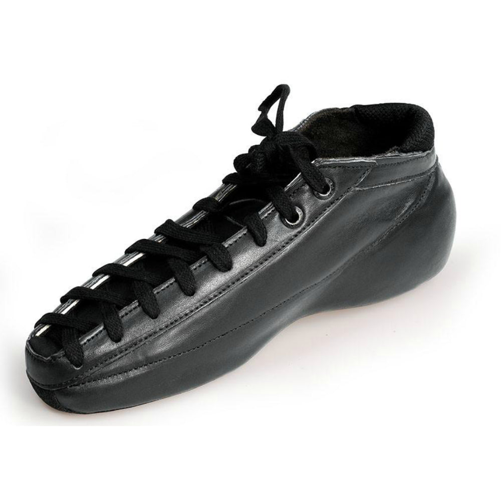 Bont Quad Racer V1 Speed Skating Boots - Premium Microfiber Black Design for Competitive Roller Derby & Indoor Skating - Perfect for Professional Athletes and Training Sessions