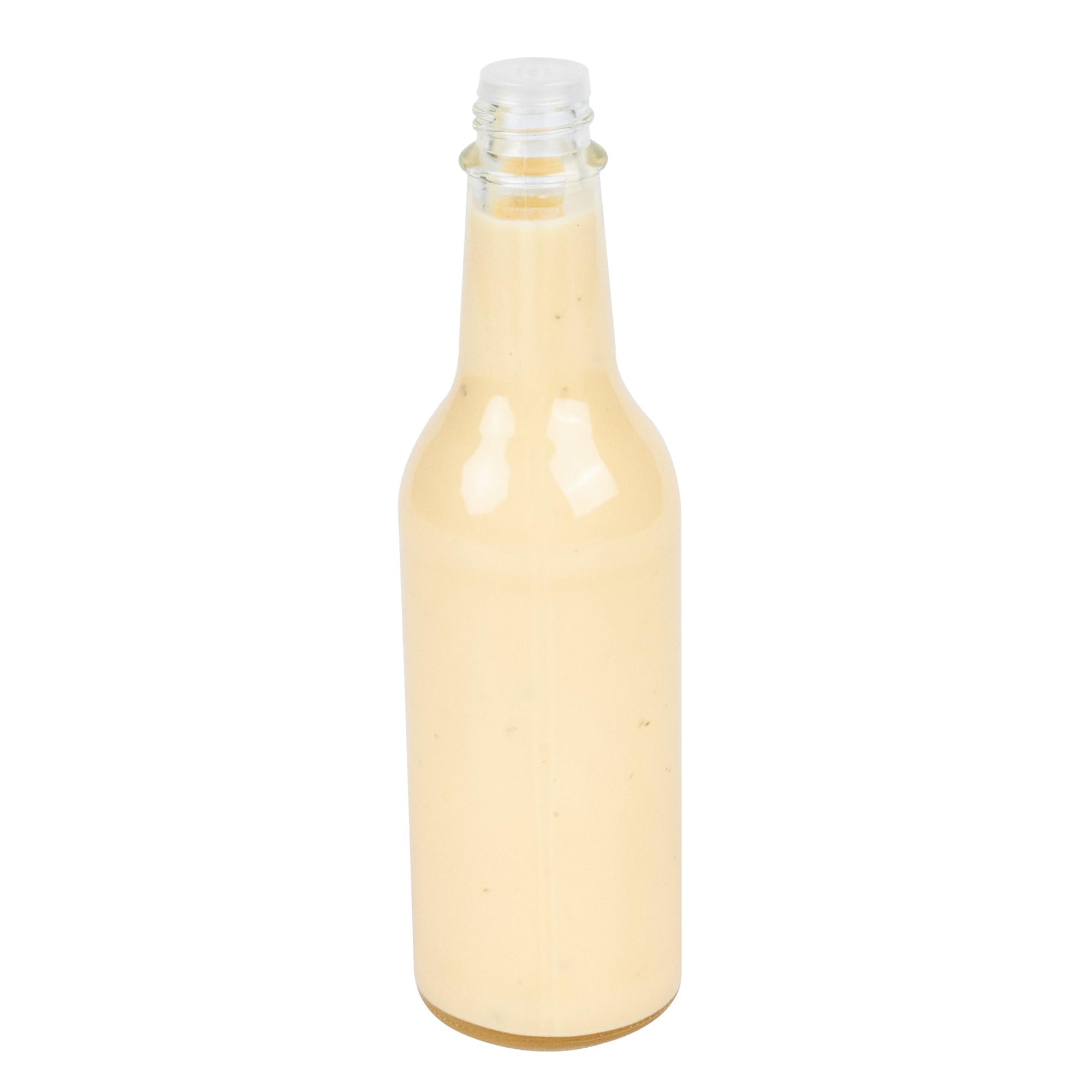 **Vetri 9 oz Clear Glass Woozy Bottles with Black Caps - 10-Pack Dishwasher Safe Empty Sauce Bottles for Hot Sauce, Salad Dressing, BBQ, Oil, Tinctures - Perfect for Restaurants, Catering & Home Kitchens**