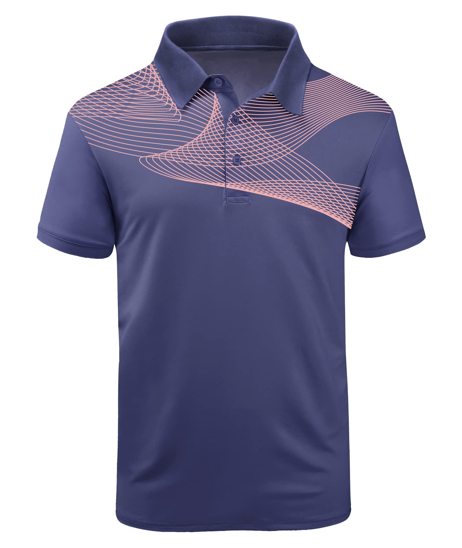 V VALANCH Men's Golf Polo Shirts - Moisture Wicking Athletic Performance Shirts with Collar & 3-Button Design for Casual Wear & Sports Activities | Perfect for Golf, Tennis, and Outdoor Events
