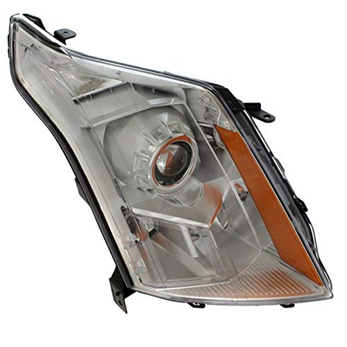 Compatible with 2014 2015 2016 Cadillac SRX Right Passenger Side Halogen Headlight Assembly with Bulb - Replacement for Foggy or Broken Headlamps, Perfect for Night Driving and Low Visibility Conditions