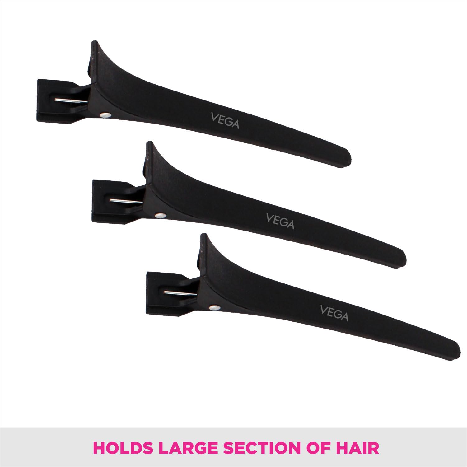 Vega Hair Clip - Black Hair Claw Clip for Women & Girls - 22g - Perfect for Ponytails, Buns & Updos - Strong Hold & Comfortable Grip