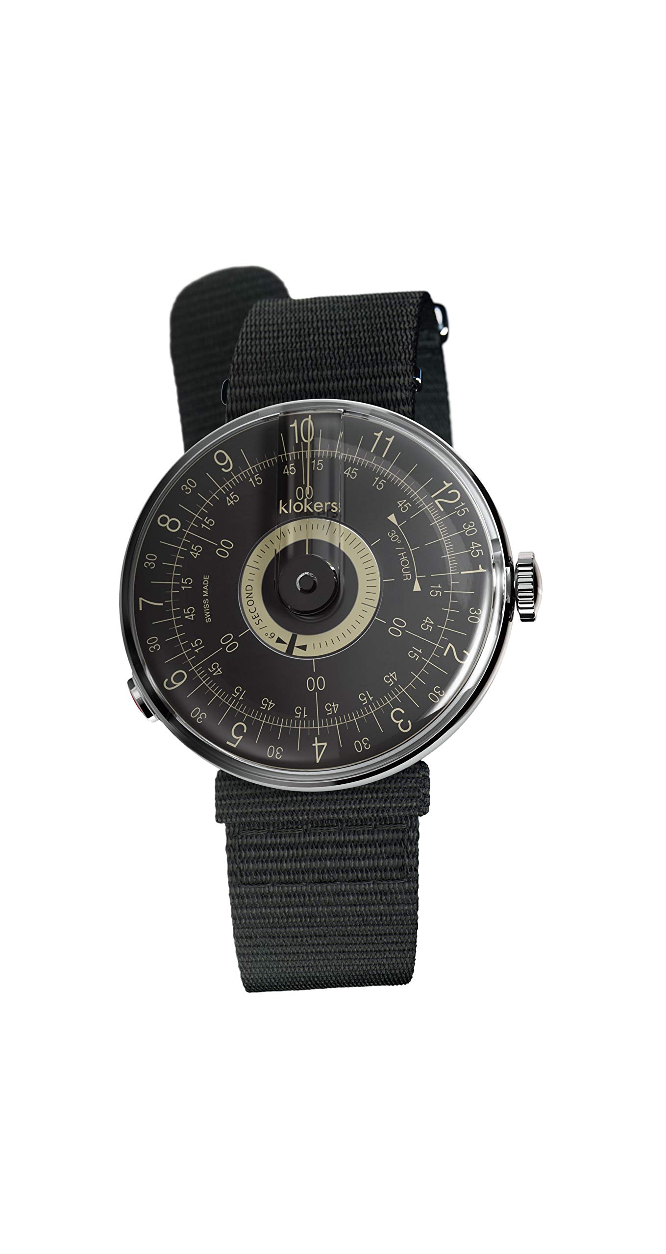 Klokers Klok-08 Black Watch with Textile NATO Strap - Stylish Unisex Timepiece for Casual Wear & Outdoor Adventures