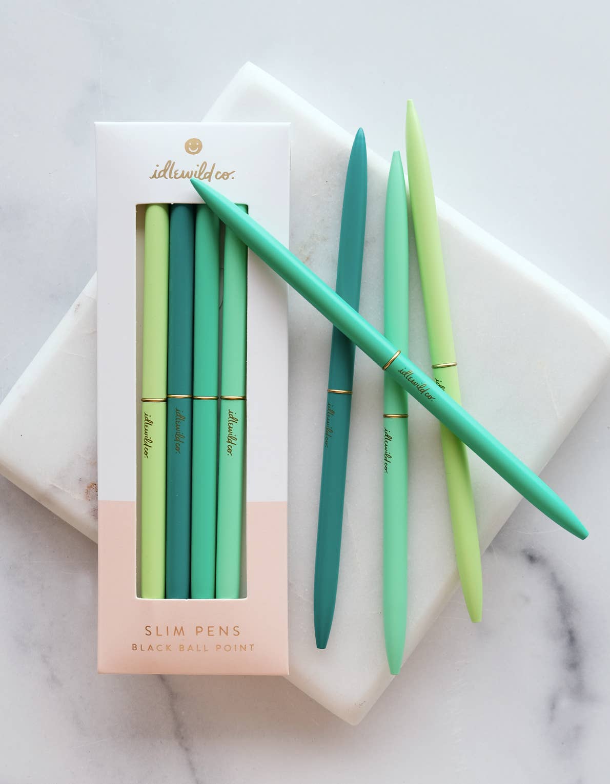 Premium Slim Ballpoint Pens Set - 12 Vibrant Colors Including Emerald Green for Smooth Writing | Ideal for Office, School, Note Taking & Gift Giving