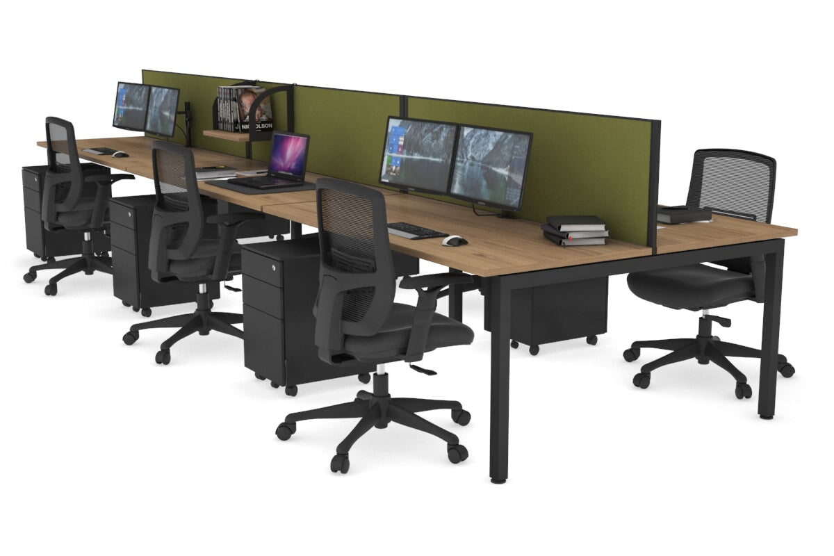 Quadro Square Legs 6-Person Office Workstation Desk [1200L x 700W] - Modern Office Furniture for Collaborative Workspaces & Team Meetings