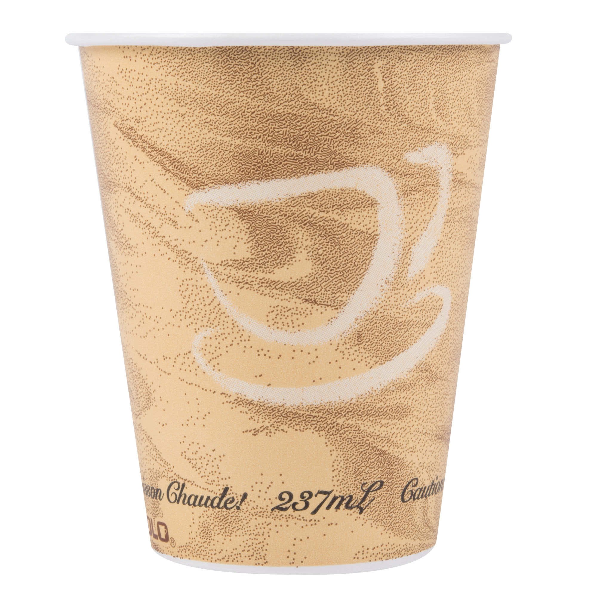 Dart Solo 378MS-0029 8 oz. Mistique Single-Sided Poly Paper Hot Cups - 1000/Case | Disposable Coffee Cups for Office, Cafes & Events | Eco-Friendly Takeout Drink Containers