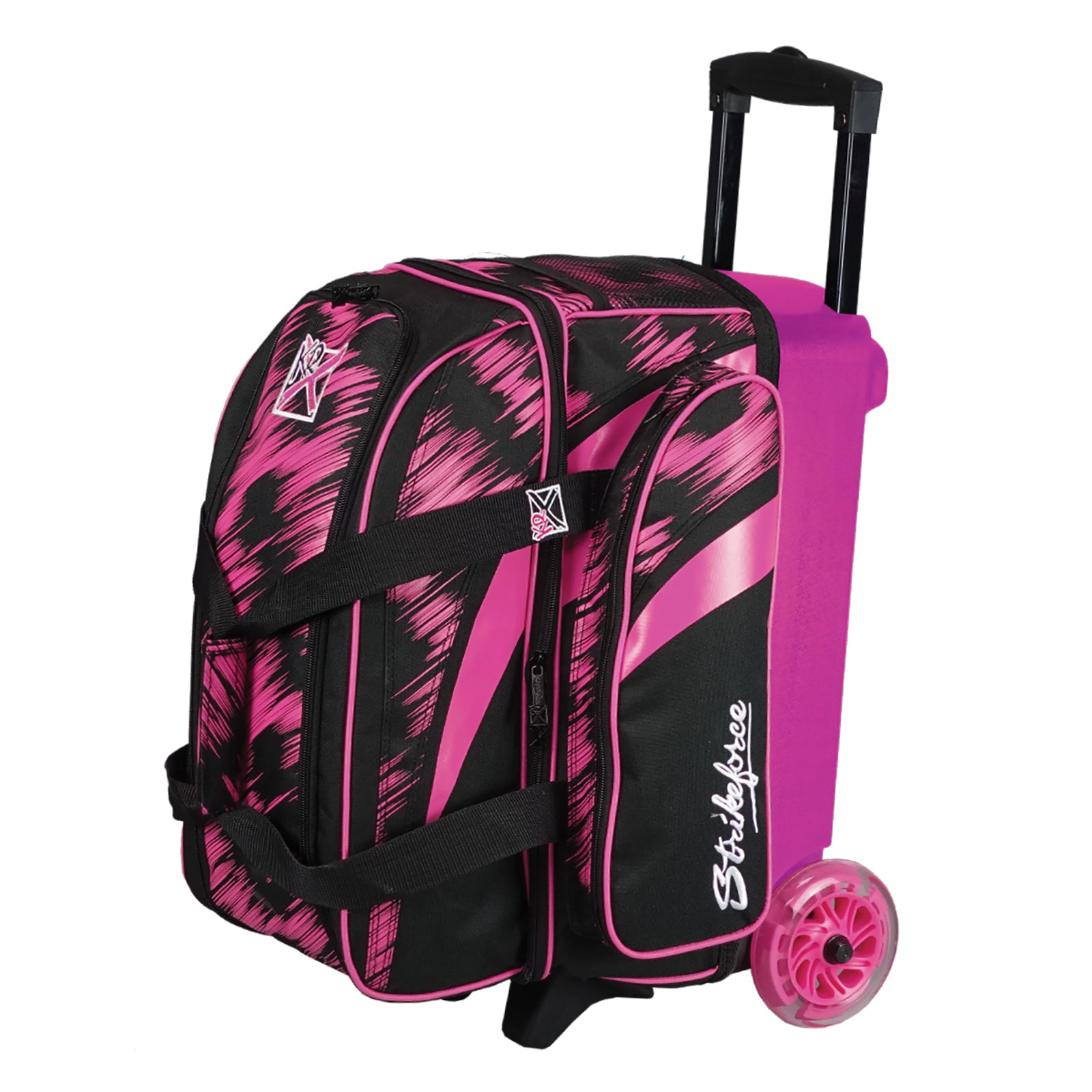 KR Strikeforce Cruiser Scratch 2 Ball Roller Bowling Bag - Pink | Durable & Lightweight Bowling Bag for Women & Men | Perfect for League Play, Tournaments & Practice Sessions