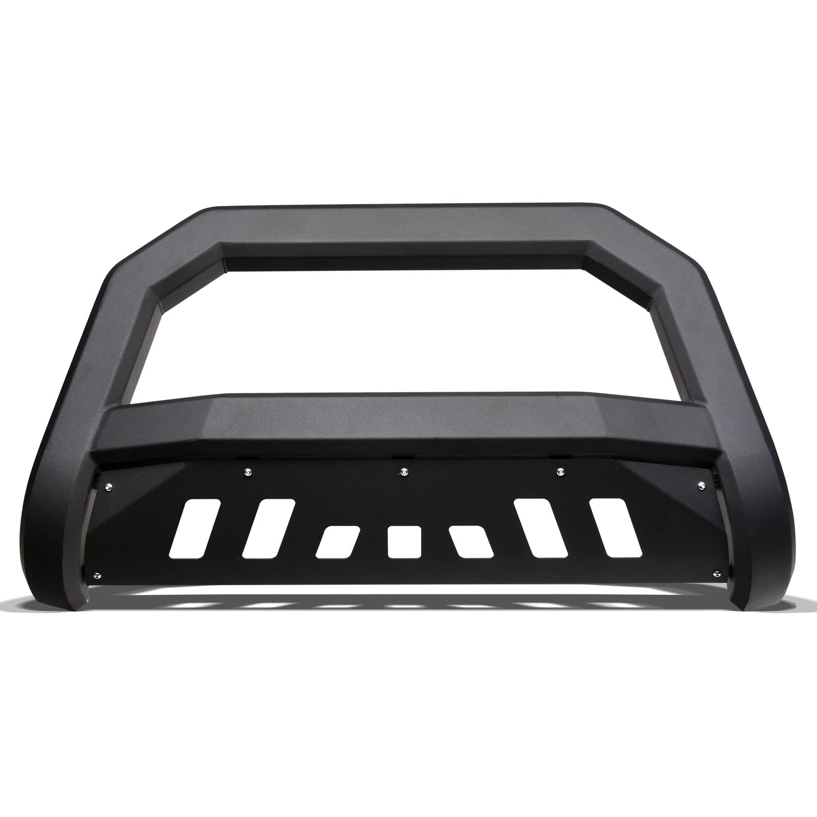 Matte Black AVT Style Bull Bar Brush Guard Front Bumper Grille Guard with Skid Plate for 2011-2019 Ford Explorer - Off-Road Protection & Truck Accessories for Adventure & Daily Driving