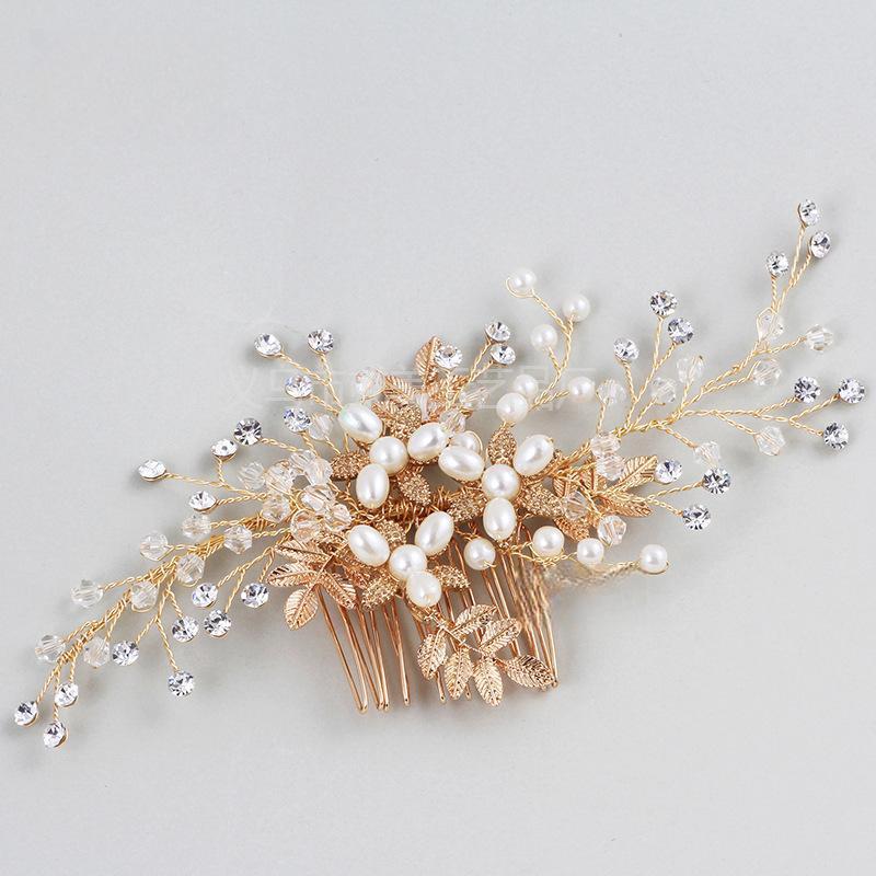 Elegant Gold Bridal Hair Comb (S8108) – Perfect for Weddings, Prom & Special Occasions – Wholesale Available