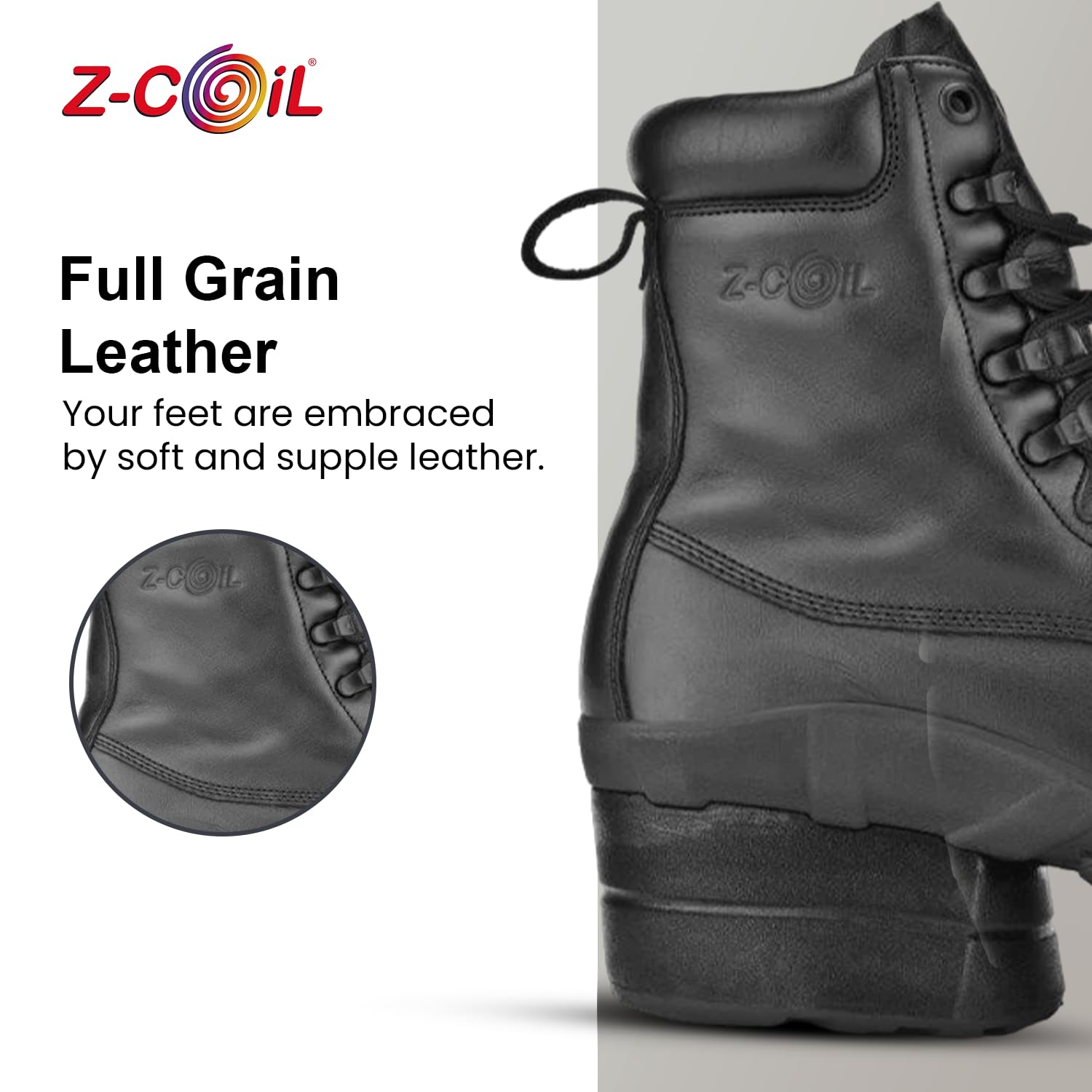 Z-CoiL Prime Women's Orthopedic Work Boots - Leather Safety Toe Shoes with Orthotic Support for Pain Relief & Comfort - Ideal for Nurses, Factory Workers & Long Standing Jobs