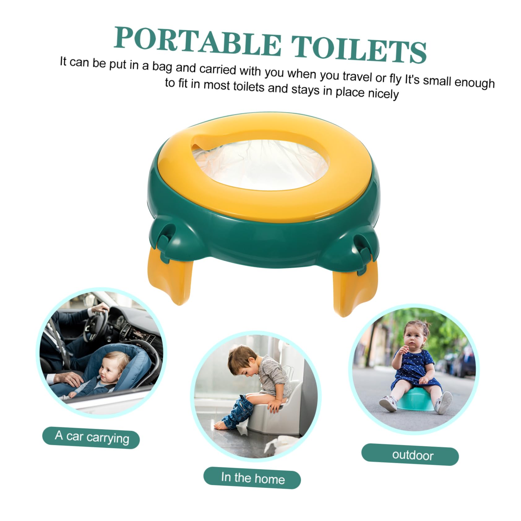 Portable Travel Toilet Seat - Compact & Lightweight Folding Potty for Kids & Adults - Ideal for Camping, Road Trips & Emergency Use