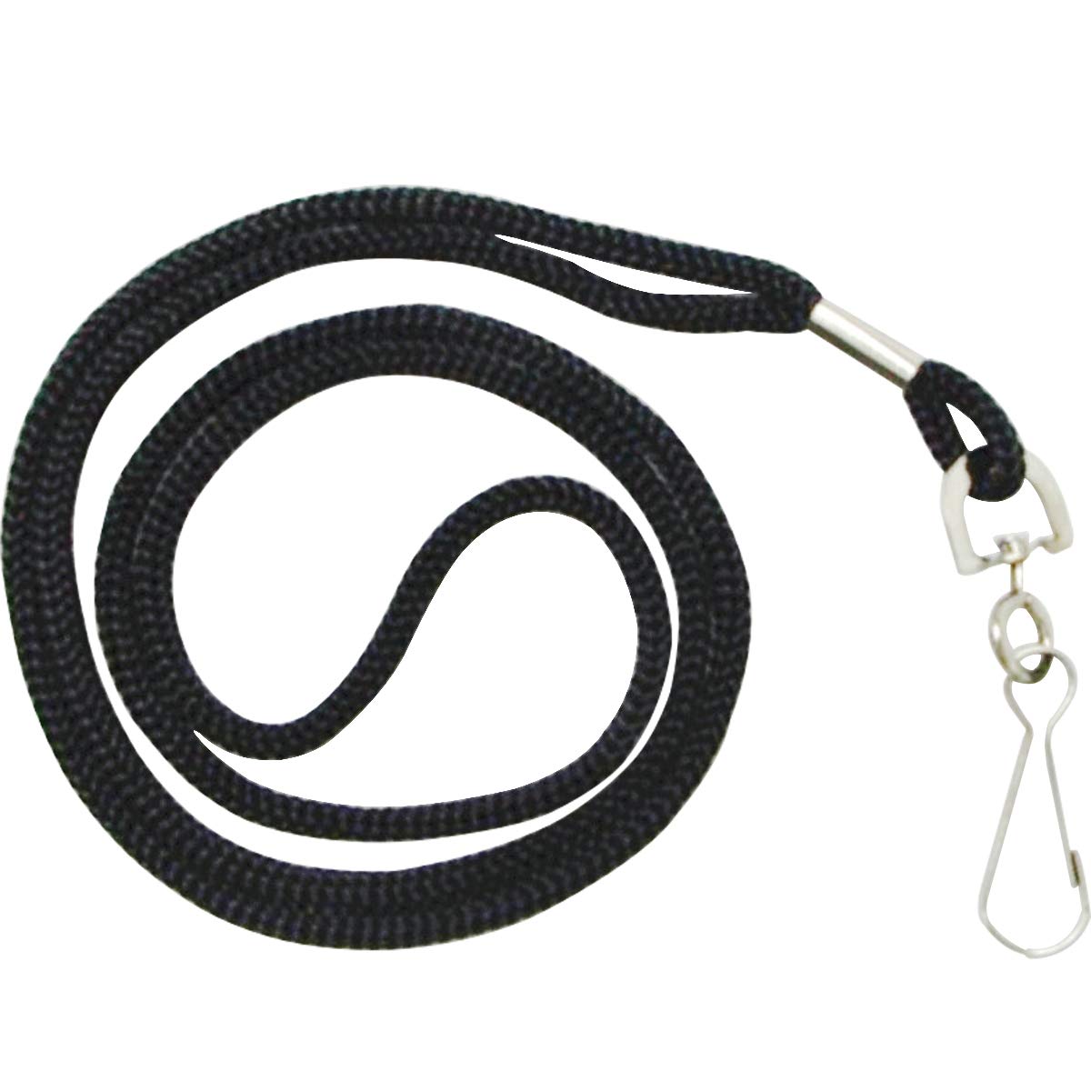 HOSL 100 Pack Black Lanyards for ID Badges & Keys - Office, School, Events