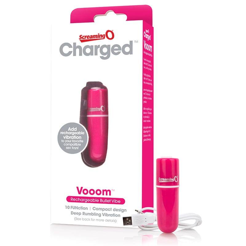 Screaming O Chgd Vooom Bullet Vibrator - 10 Speed USB Rechargeable Mini Massager for Women, Pink | Perfect for Personal Relaxation & Couples Play