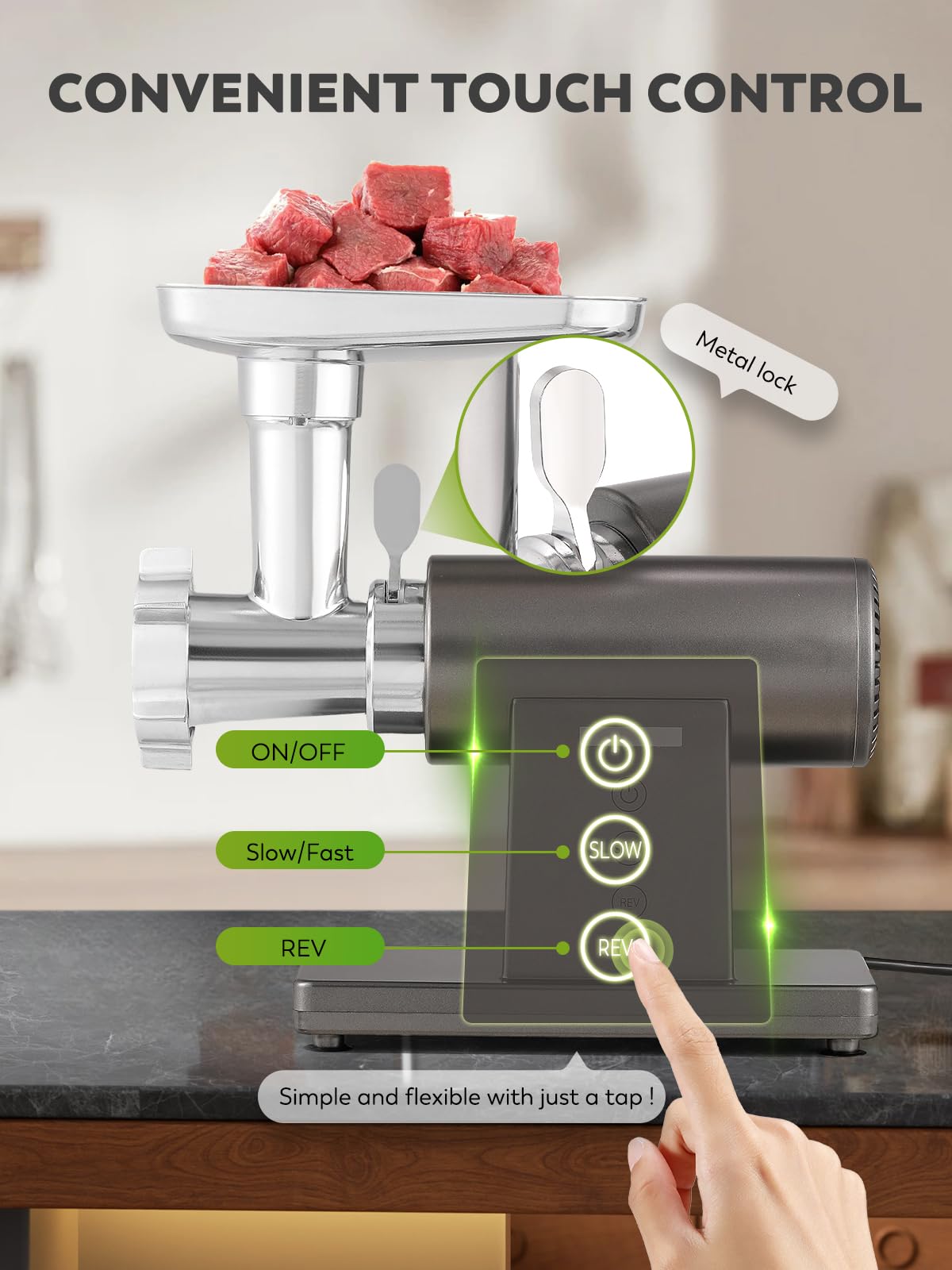 **3200W Electric Meat Grinder - Powerful Meat Mincer & Chopper with 3 Grinding Plates, 3 Sausage Stuffers, Kubbe Kit, Juicer & Cheese Grater - Perfect for Home Kitchen, Sausage Making & Food Prep**
