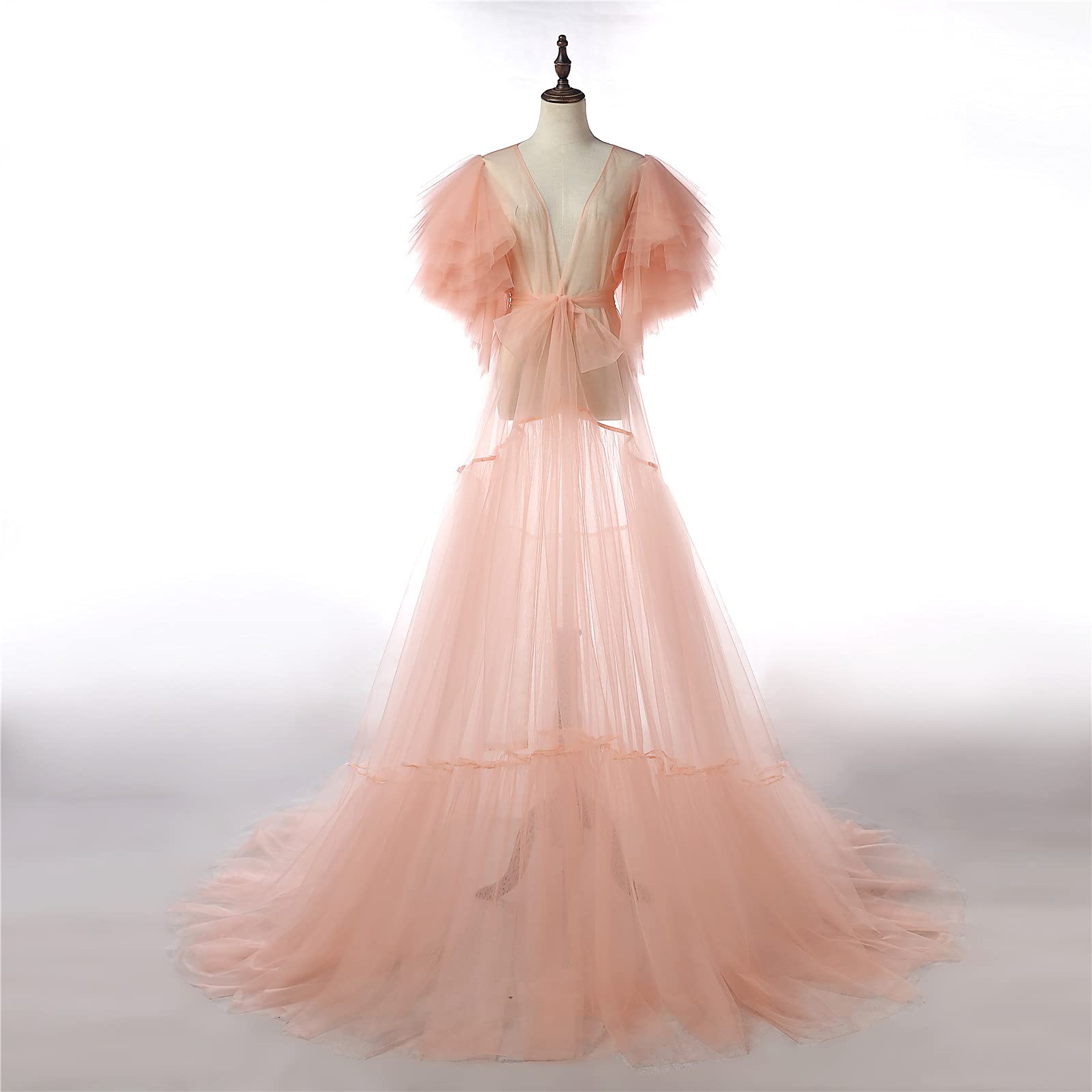 Elegant Maternity Tulle Bridal Gown for Women - Vintage Hollywood Inspired Photoshoot Dress & Pregnancy Gown - Perfect for Baby Showers, Maternity Photos, and Special Occasions